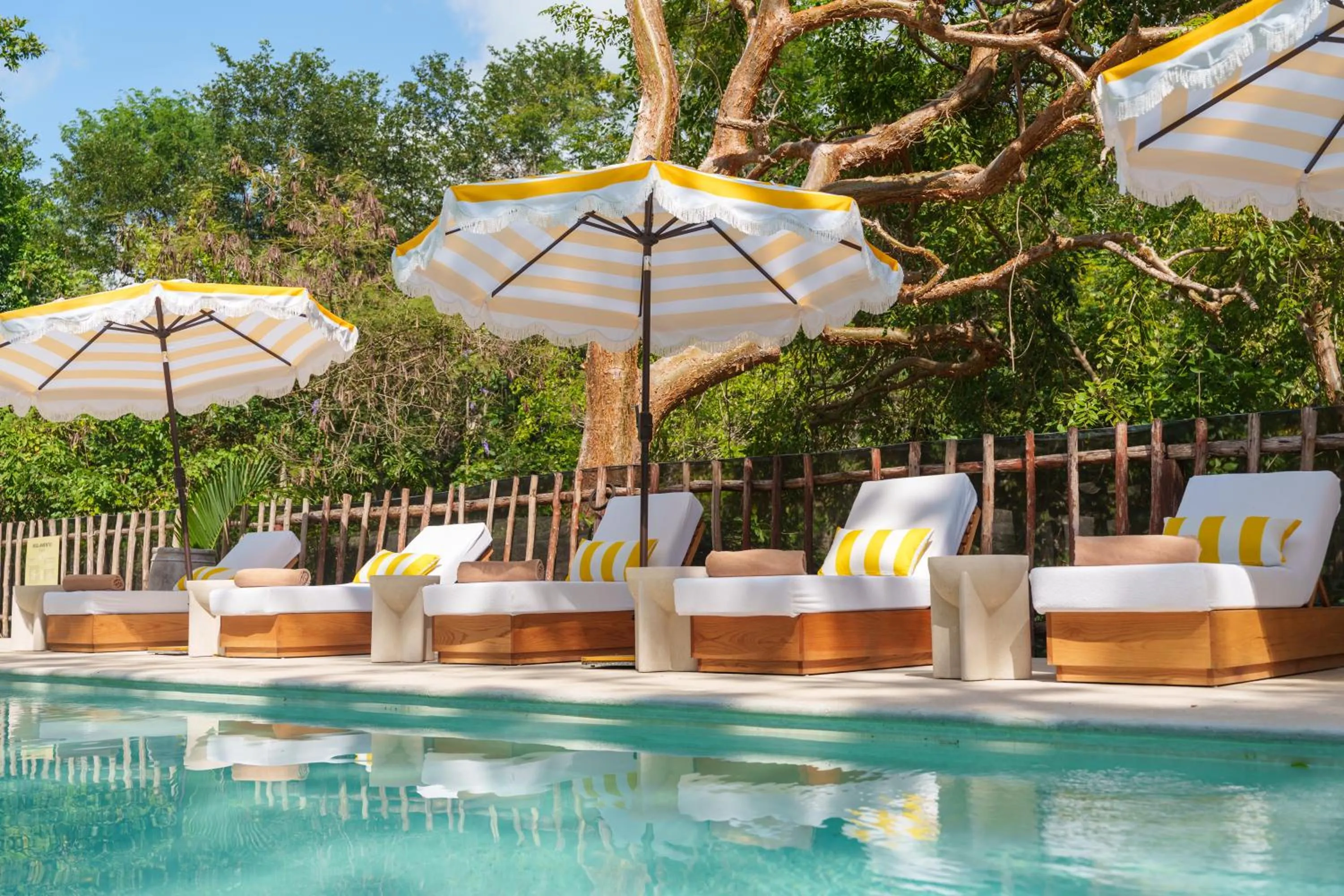 Swimming pool in Mikasa Bacalar Hotel Boutique, Lagoon Front