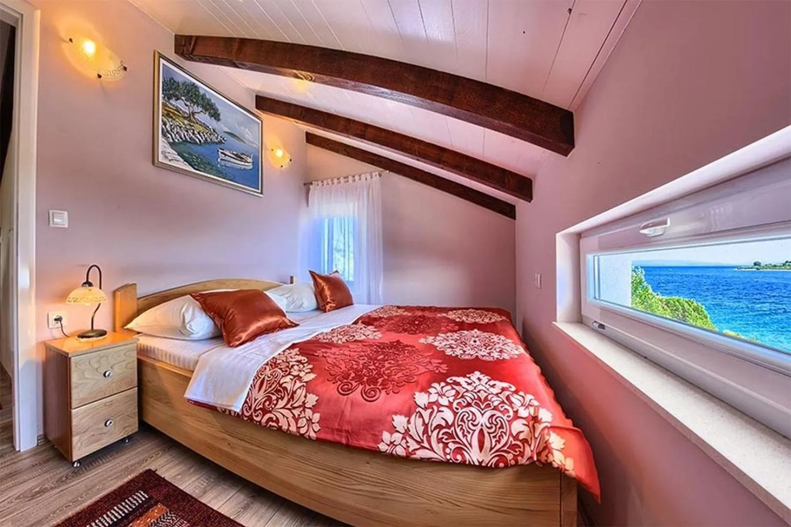 Bed in Luxury Beachfront Villa Dalmatino Trogir with private pool right at the beach in Okrug Gornji - Ciovo