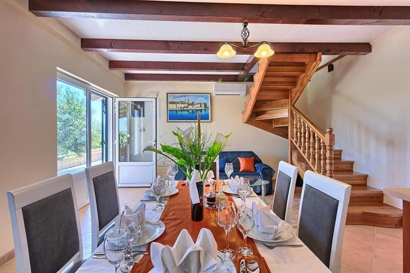 TV and multimedia in Luxury Beachfront Villa Dalmatino Trogir with private pool right at the beach in Okrug Gornji - Ciovo