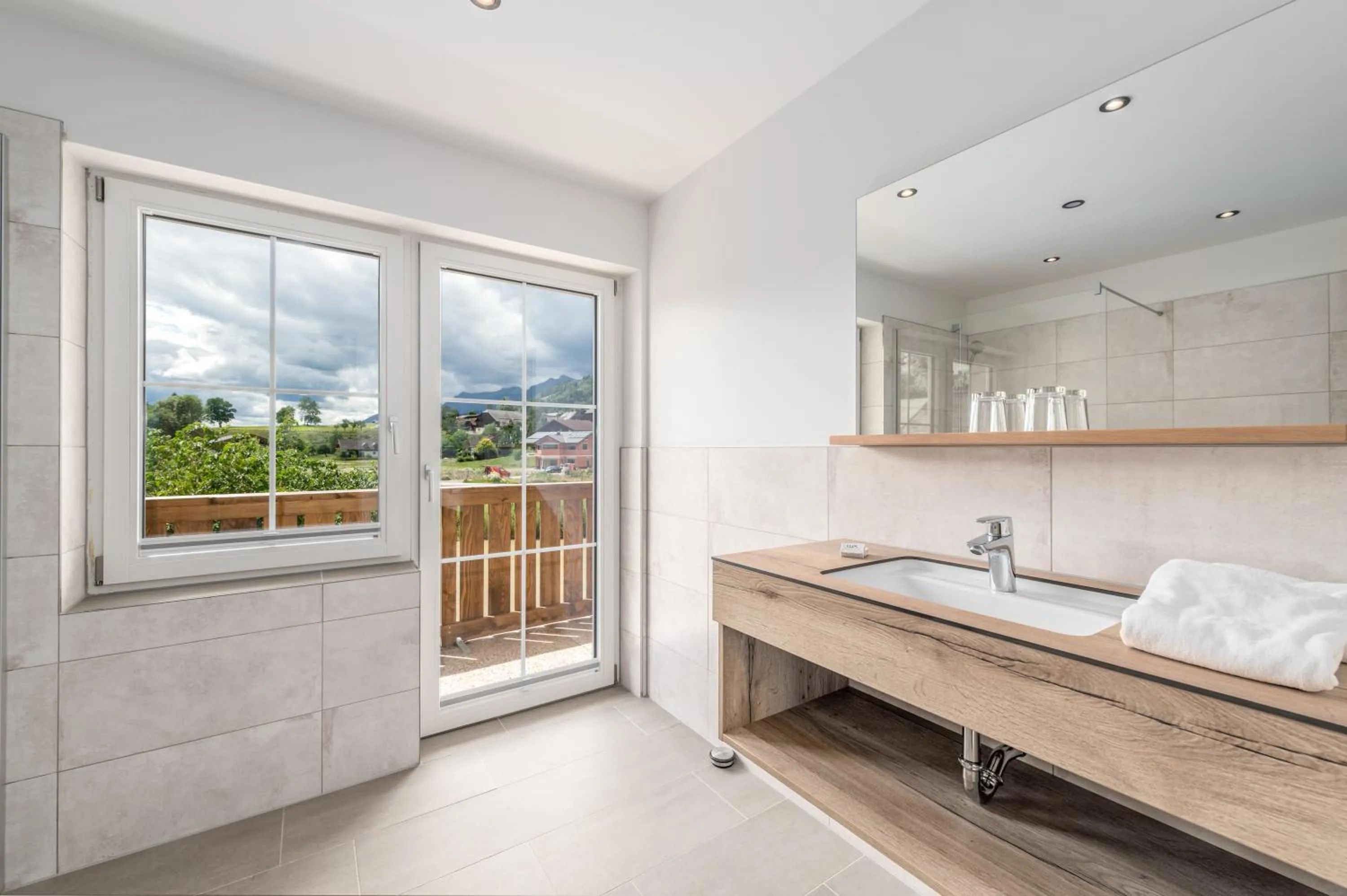 Bathroom, Bed in Landgasthof Bierfriedl