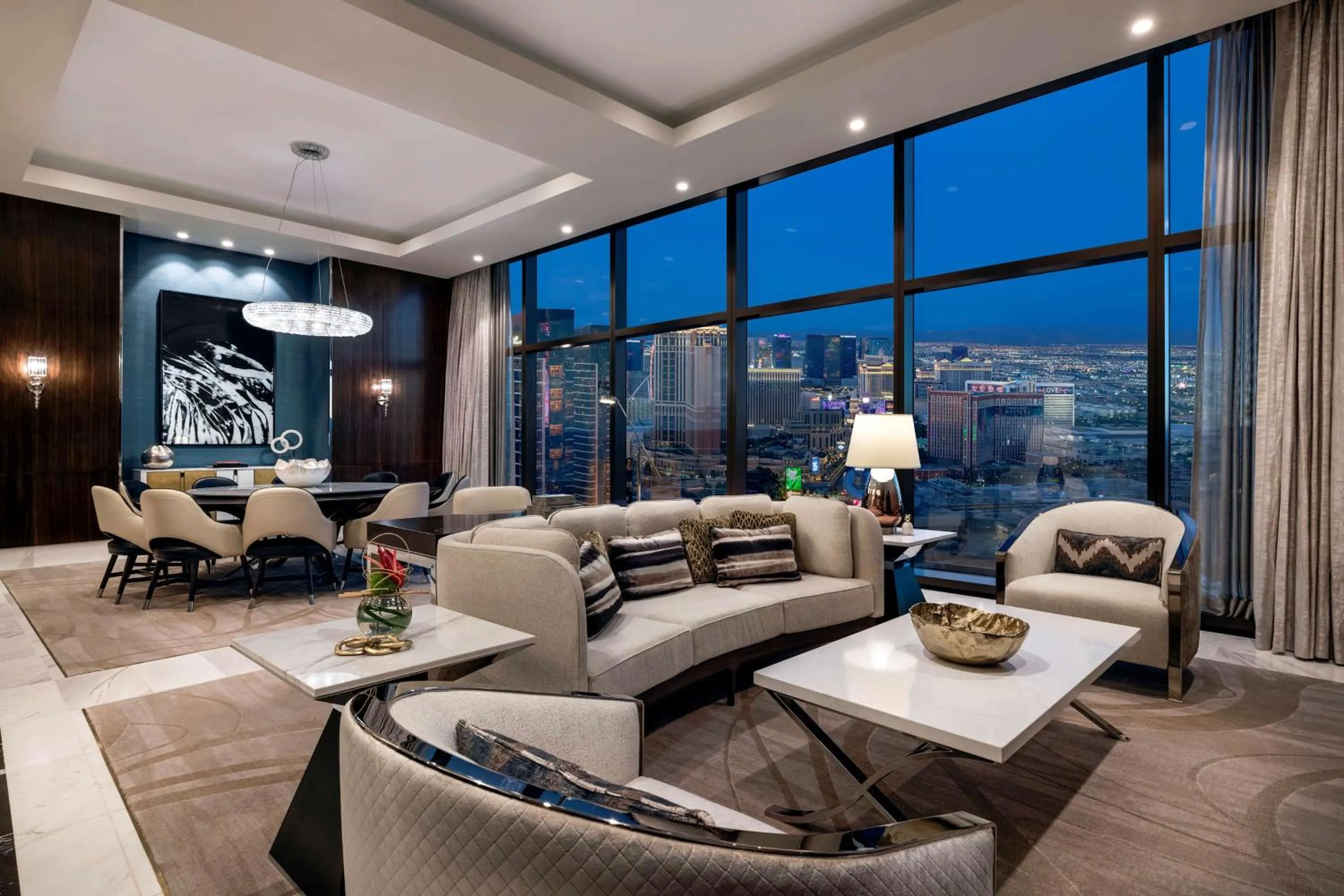 Living room in Crockfords Las Vegas, LXR Hotels & Resorts at Resorts World