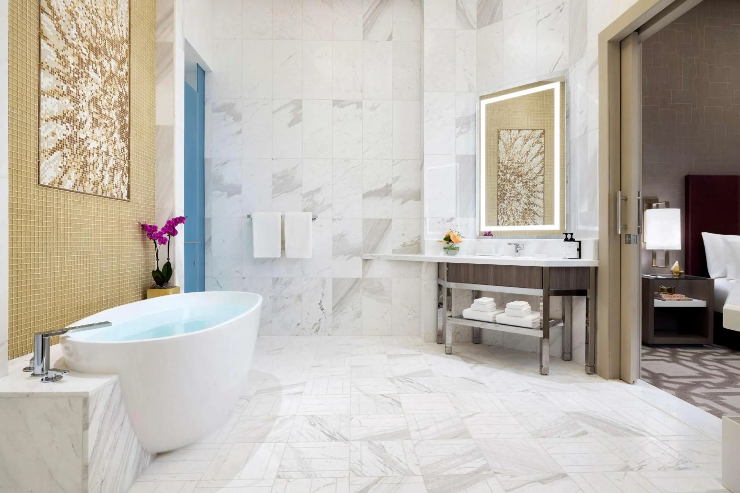 Bathroom in Crockfords Las Vegas, LXR Hotels & Resorts at Resorts World