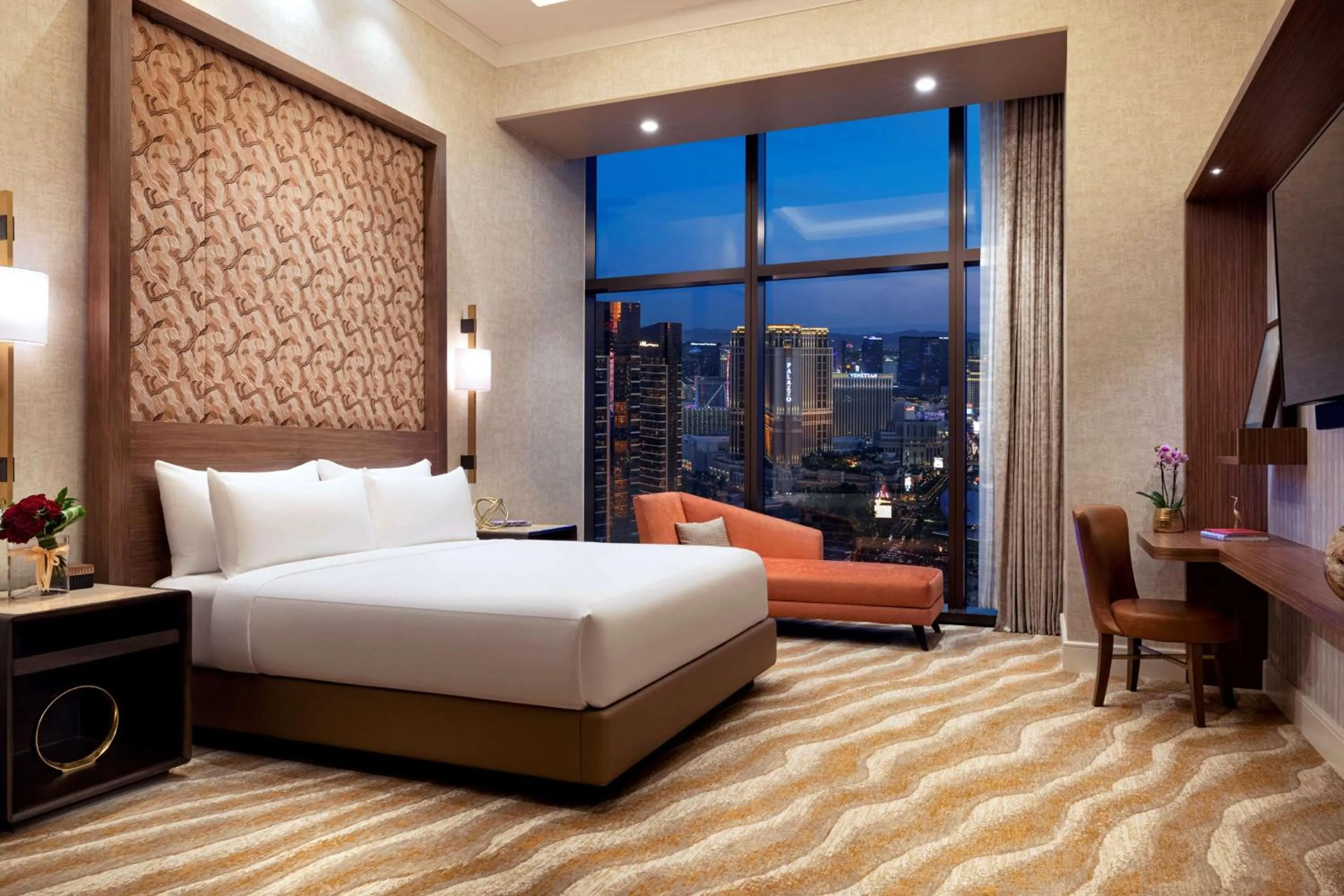 Bedroom, Bed in Crockfords Las Vegas, LXR Hotels & Resorts at Resorts World