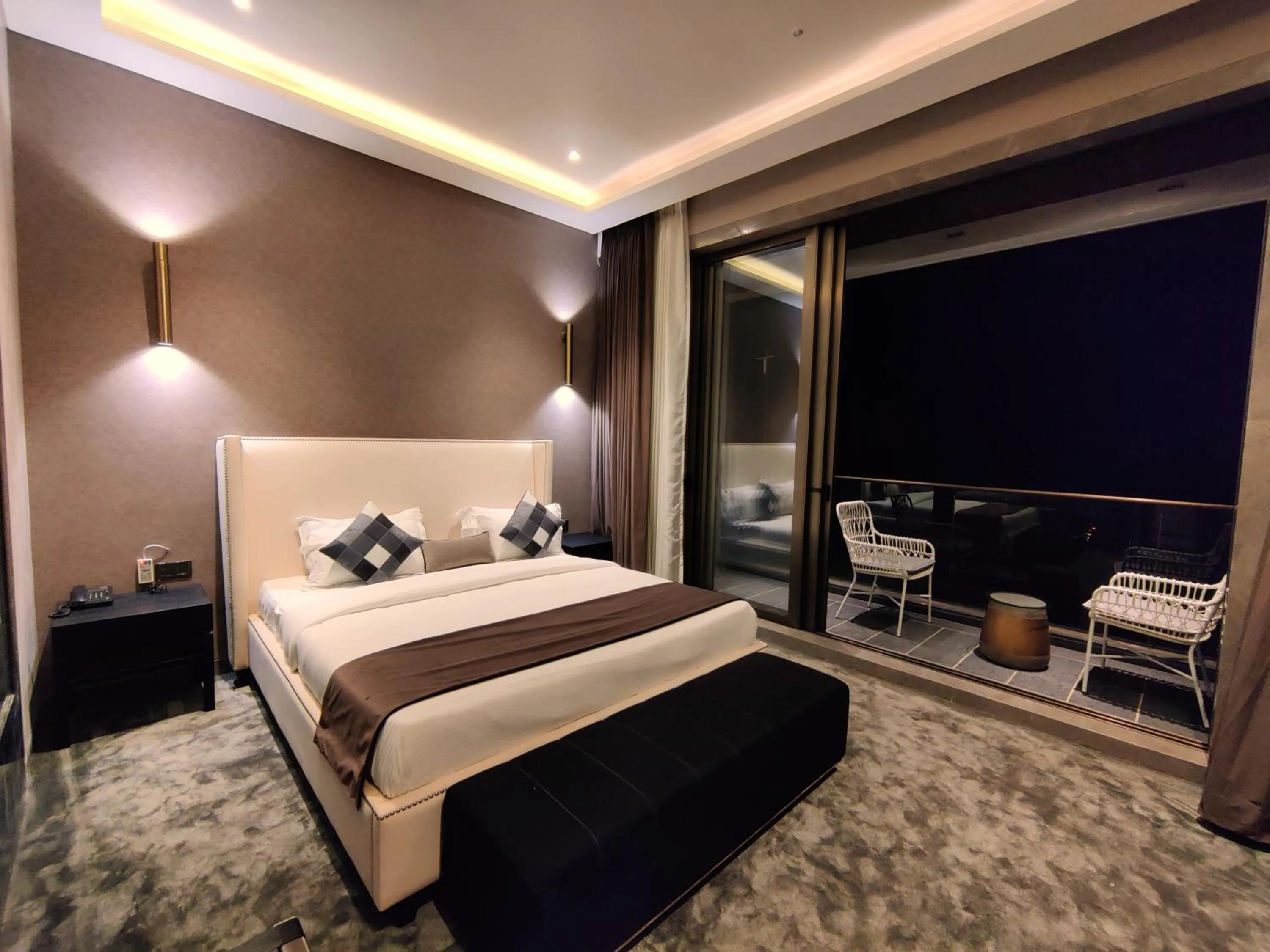 Bed in Leela Resort, The Exotic Boutique Hotel - Pure Veg