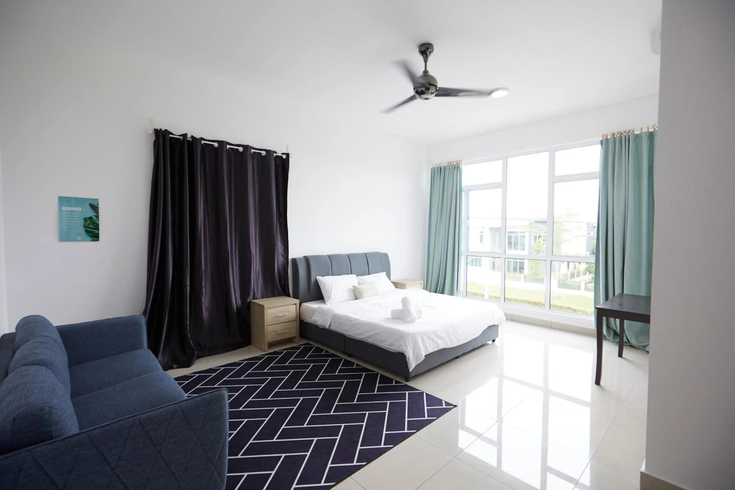 Seating area, Bed in Desaru Arcadia Villa By Convergence