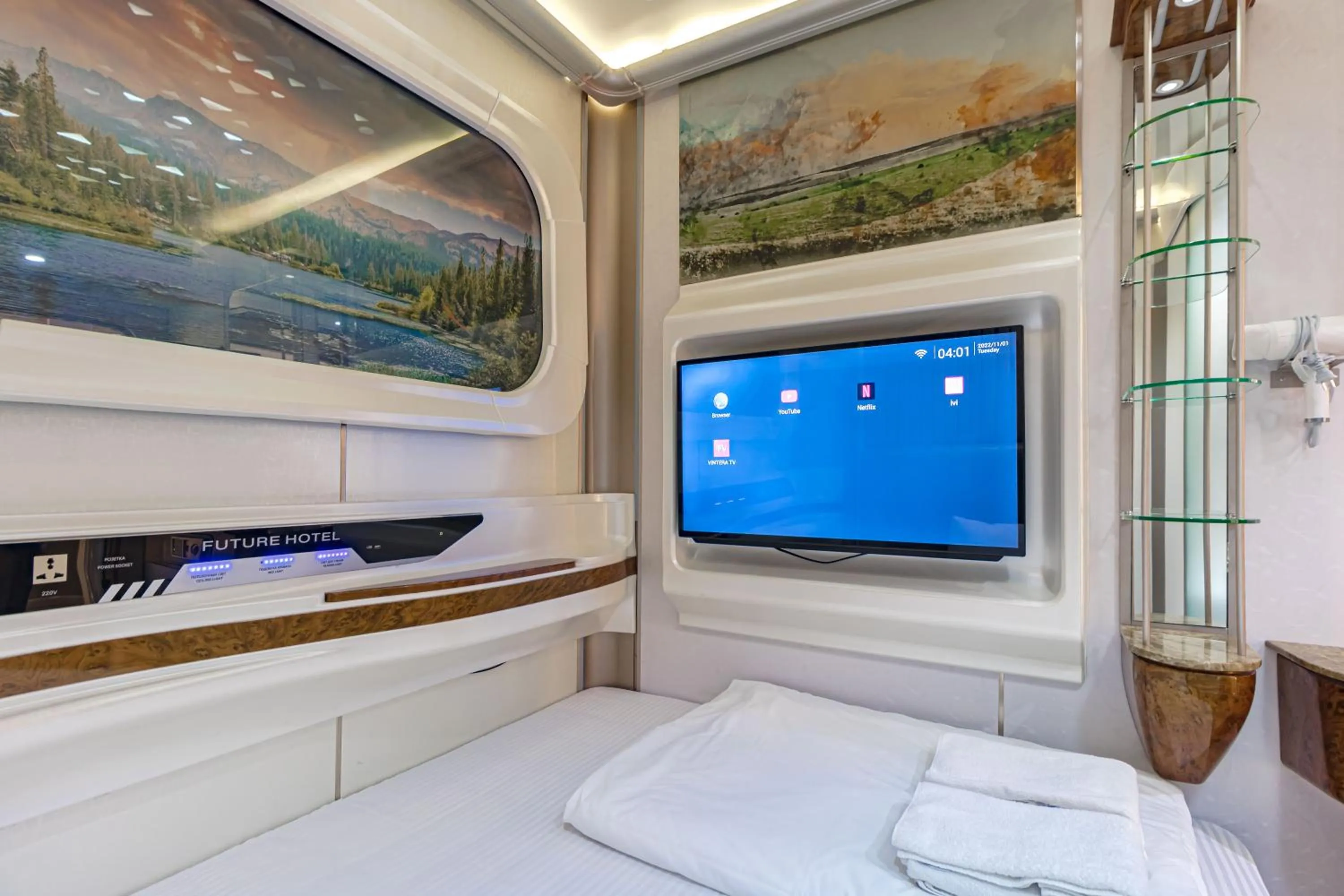 Bed in CAPS LOCK Future Hotel