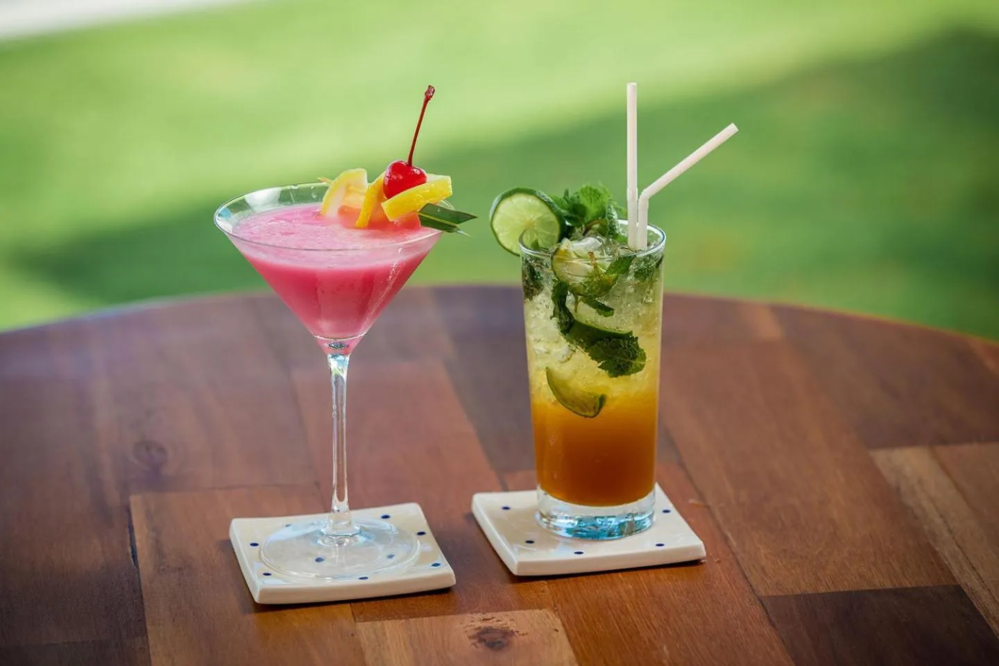 Drinks in White Whale Beachfront Pool Villa