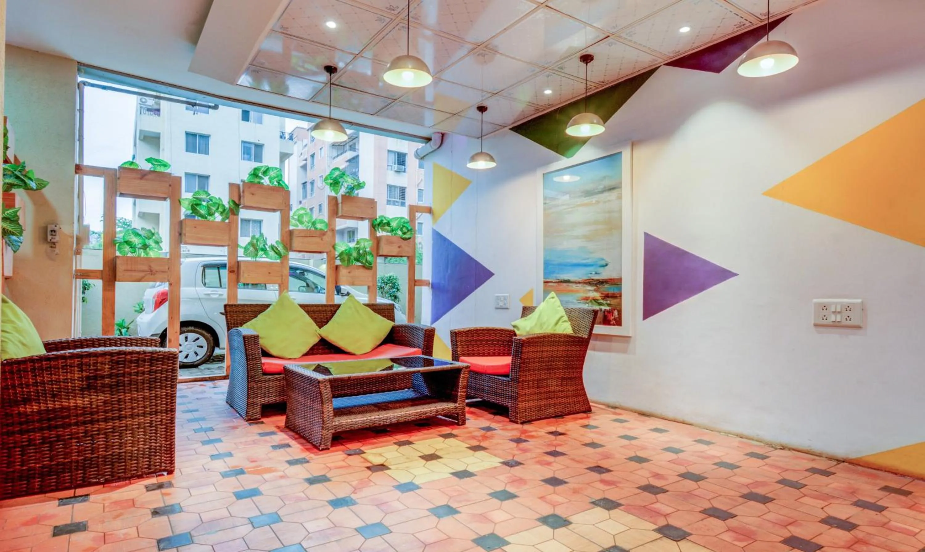 Seating area in Treebo Iris Suites