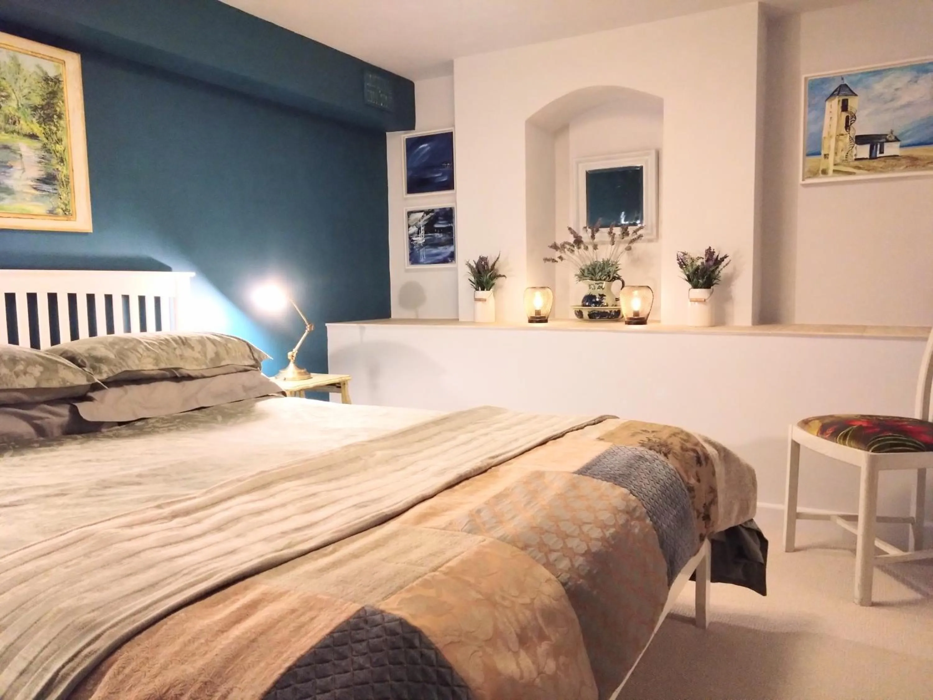 Bed in Beachfront Studio Apartment