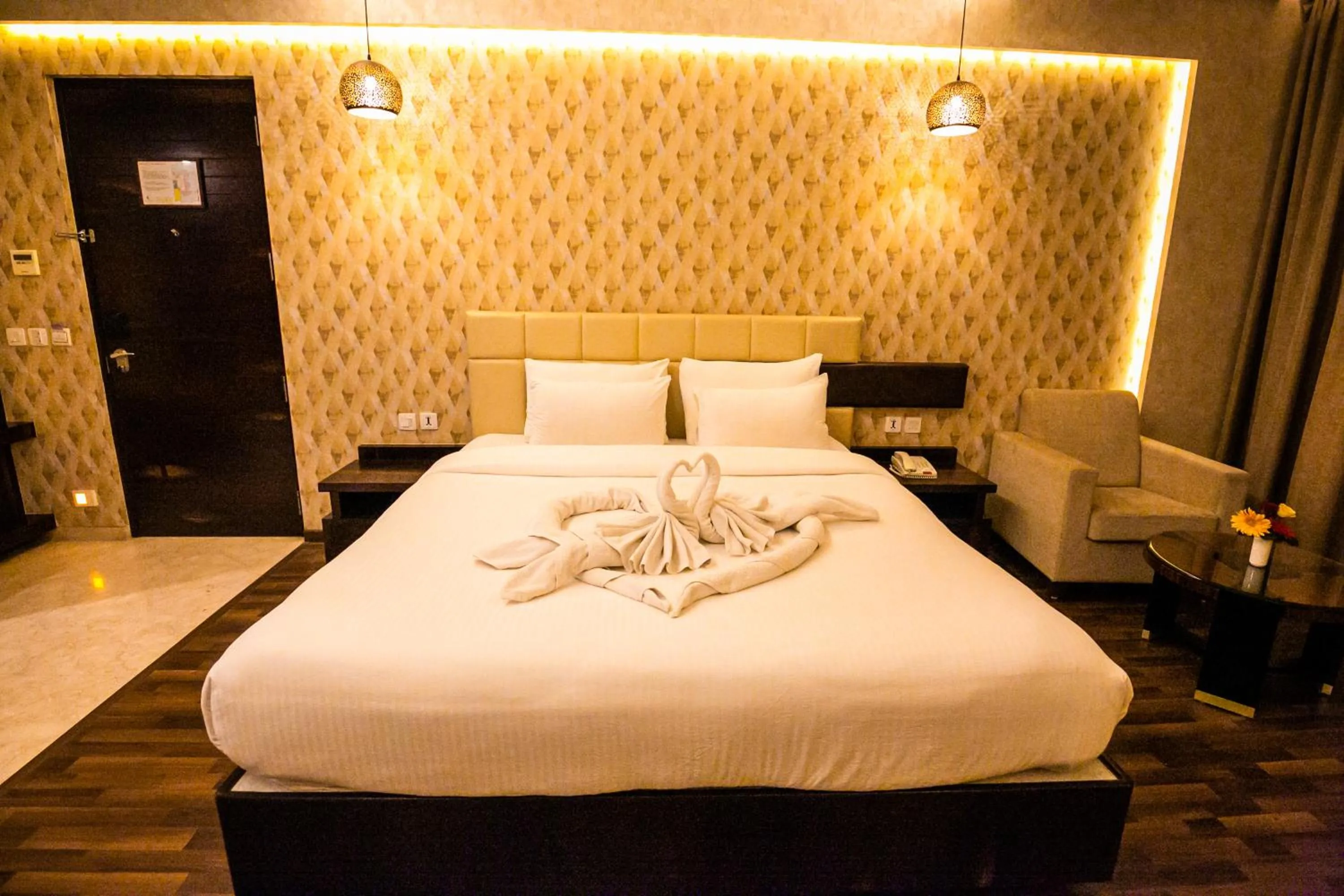 View (from property/room), Bed in Pristine Hotel, Varanasi