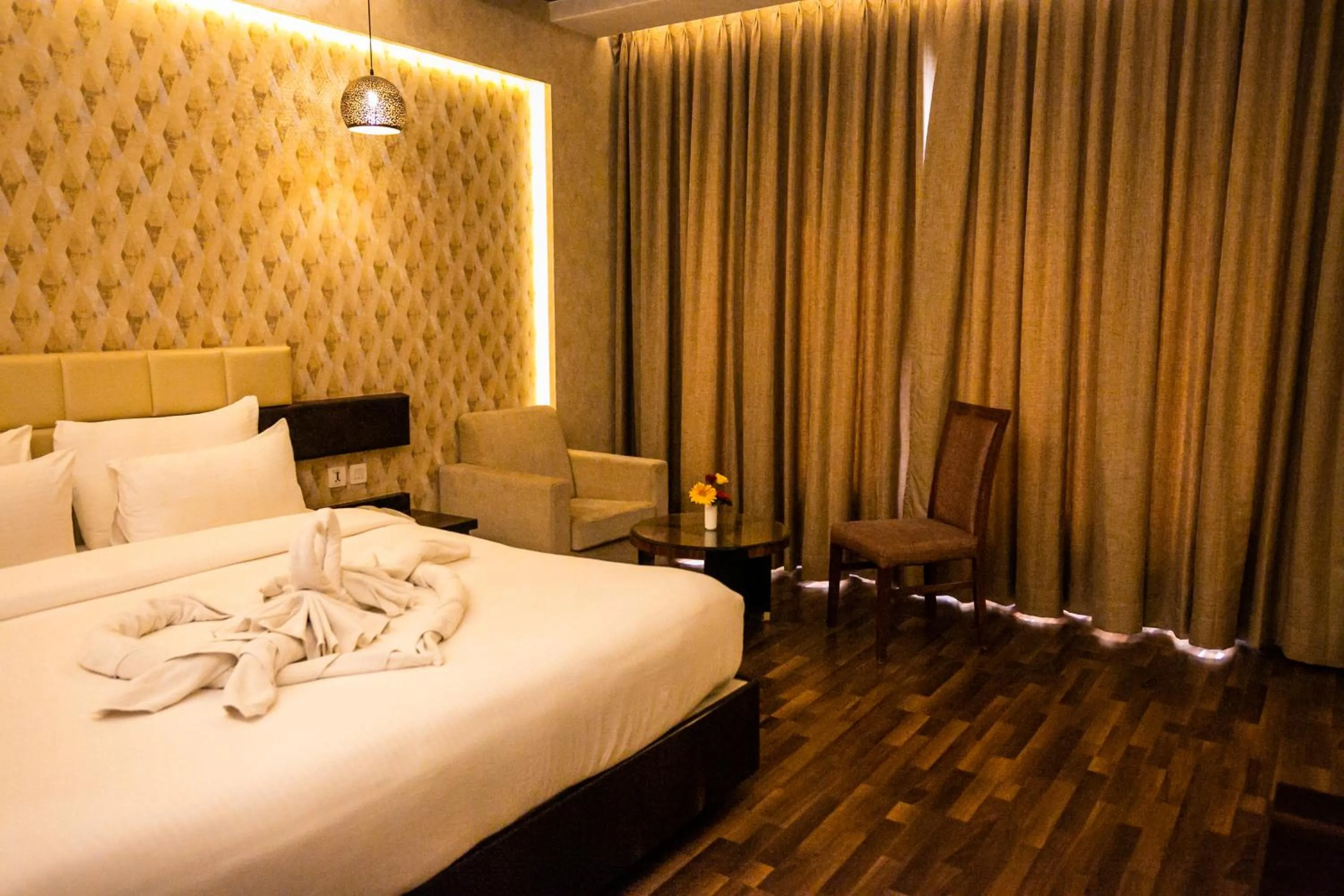 View (from property/room), Bed in Pristine Hotel, Varanasi