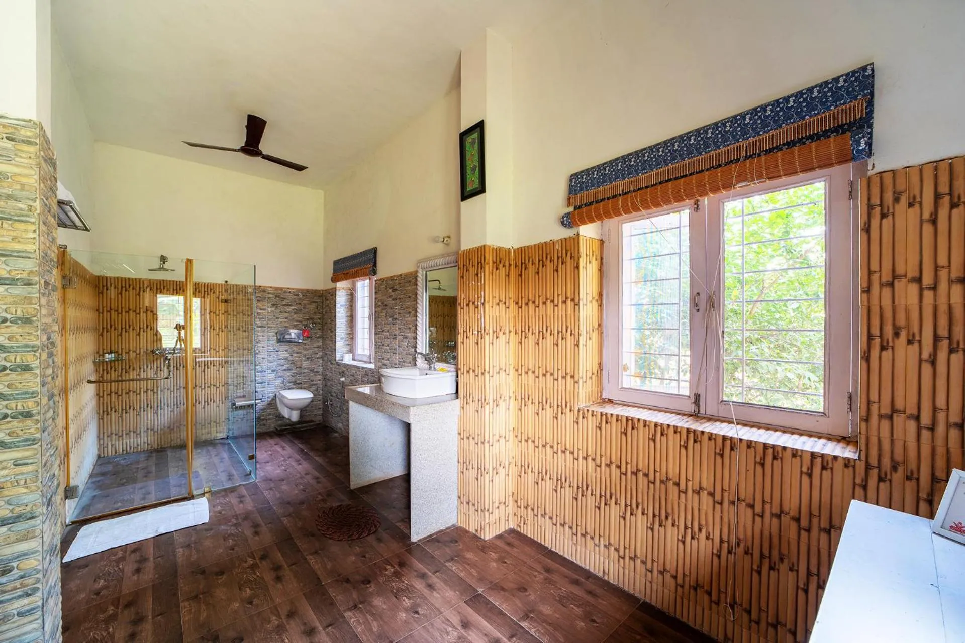 Bathroom, Bed in Maa Ashapura Resort