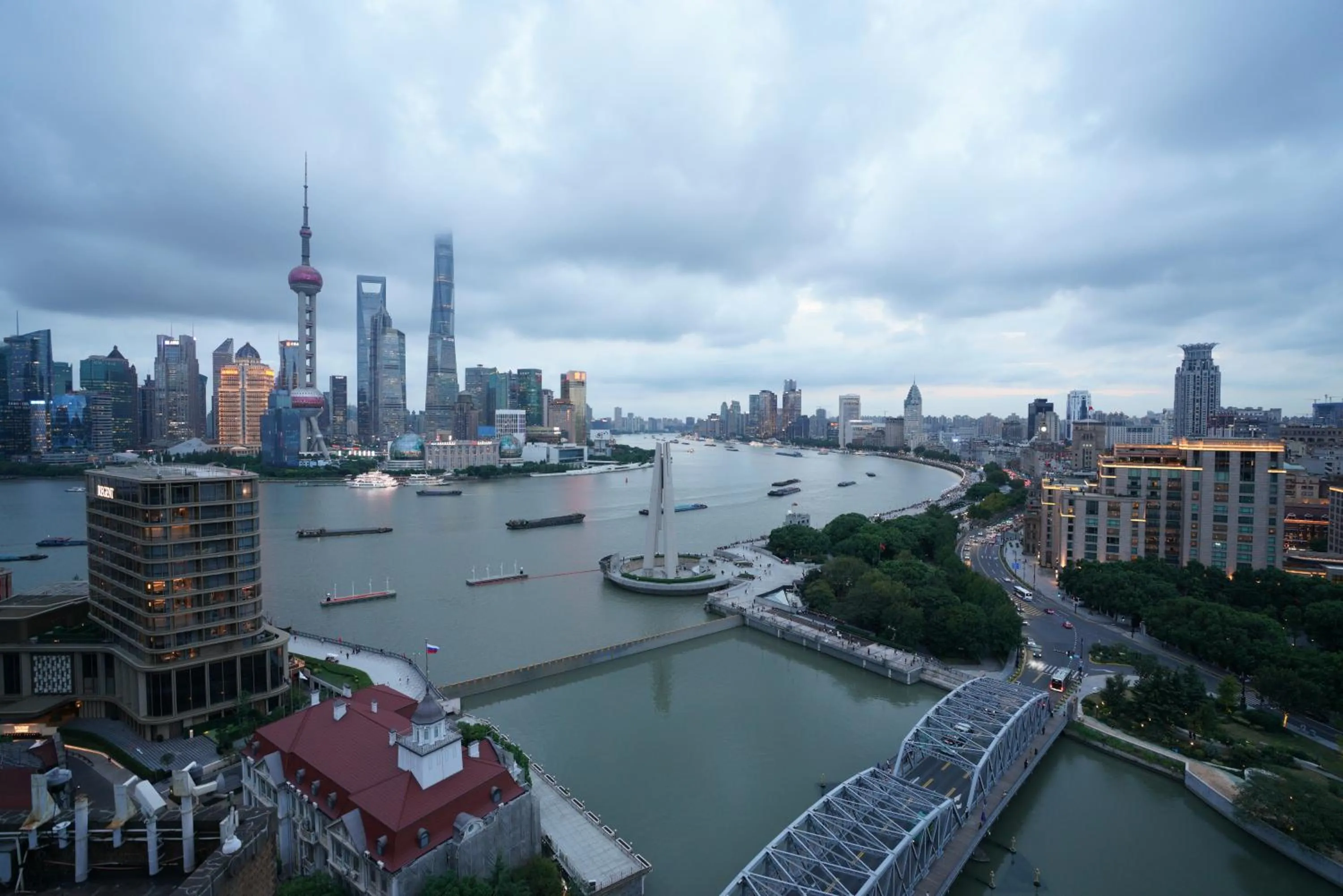 Bird's eye view in Broadway Mansions Hotel - On the Bund - Journey Through Time Old Shanghai Republic Dreams