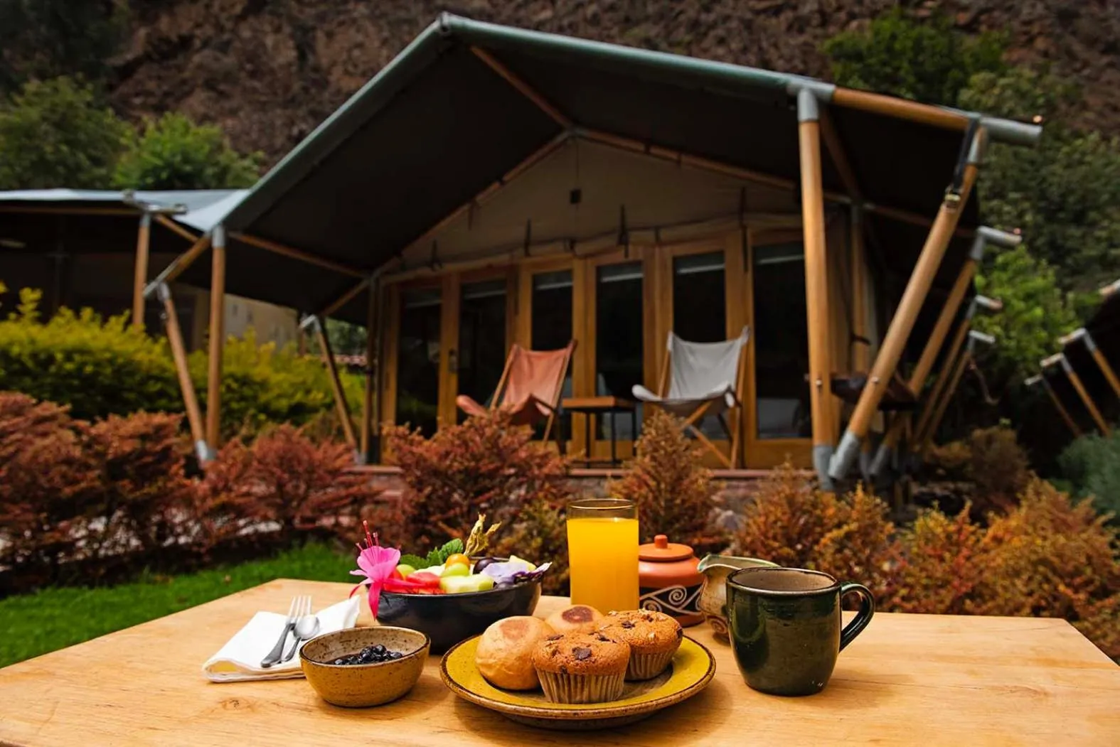 Breakfast in Las Qolqas EcoResort Ollantaytambo