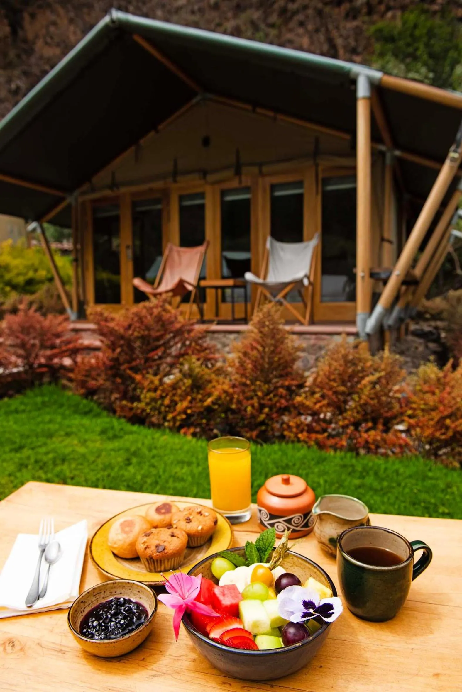 Breakfast in Las Qolqas EcoResort Ollantaytambo