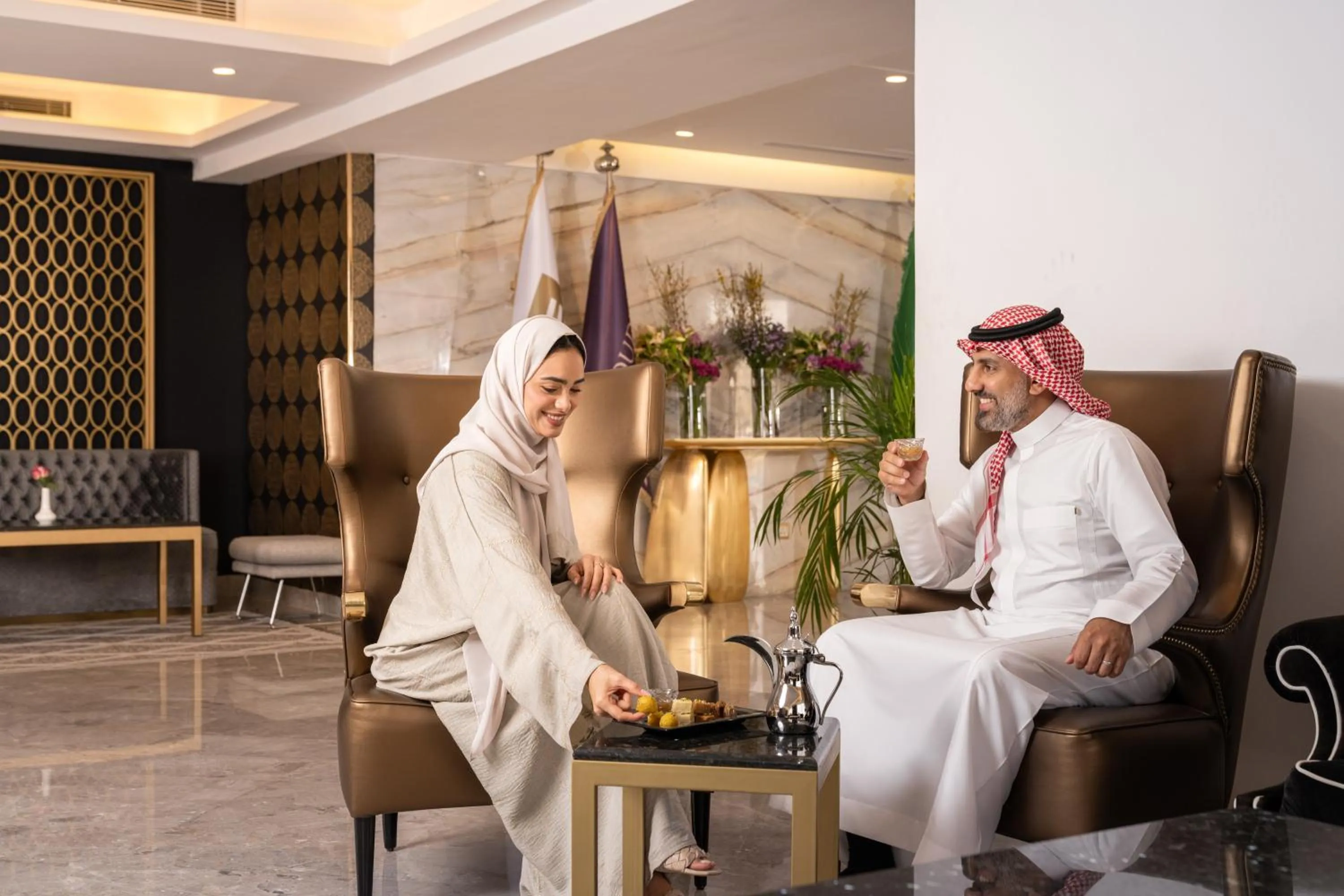 Lobby or reception in Joudyan King Road Jeddah by Elafجوديان طريق الملك جدة