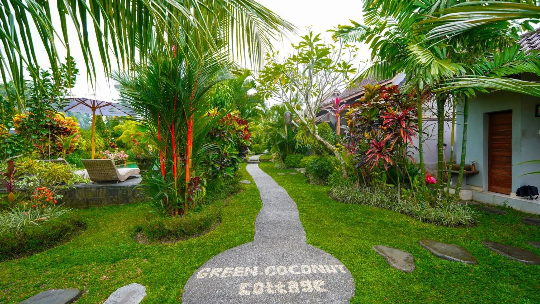 Garden view in Green Coconut Cottage