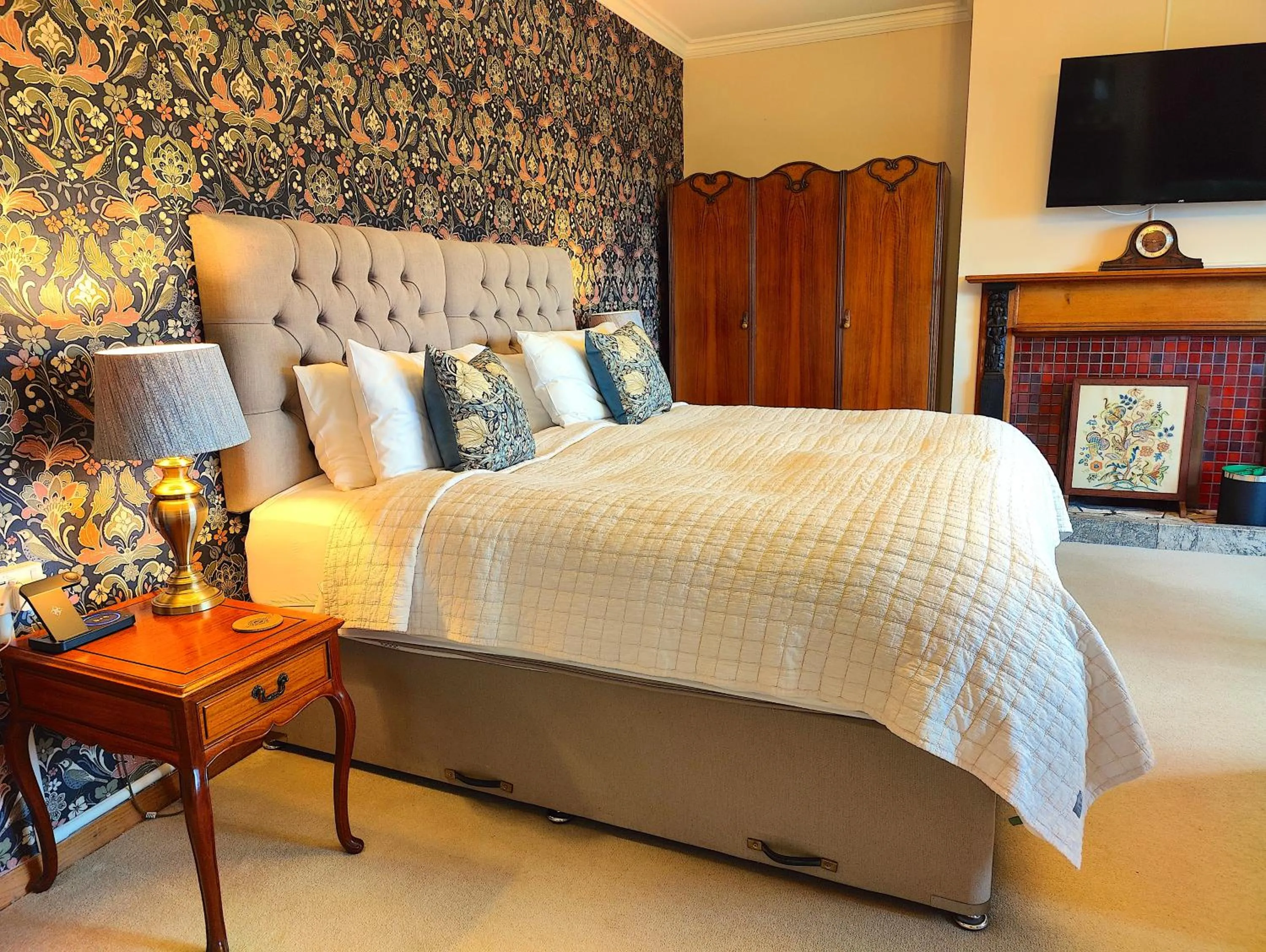 Bed in Luxury Bed And Breakfast at Bossington Hall in Exmoor, Somerset