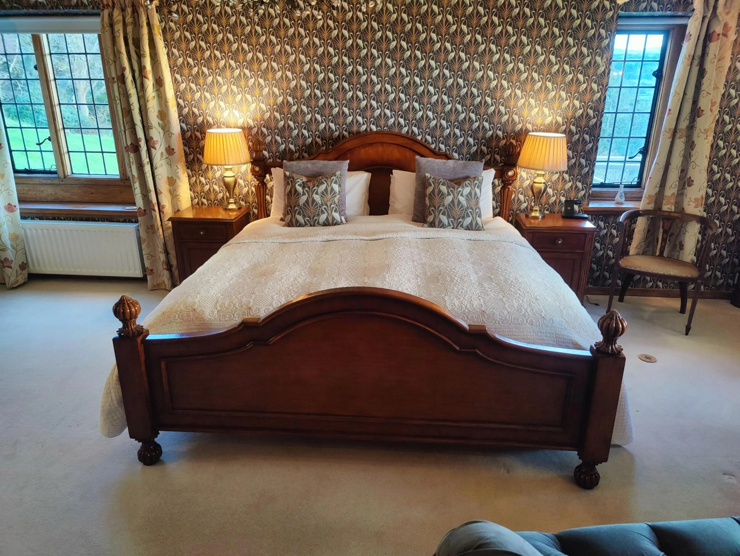 Bed in Luxury Bed And Breakfast at Bossington Hall in Exmoor, Somerset