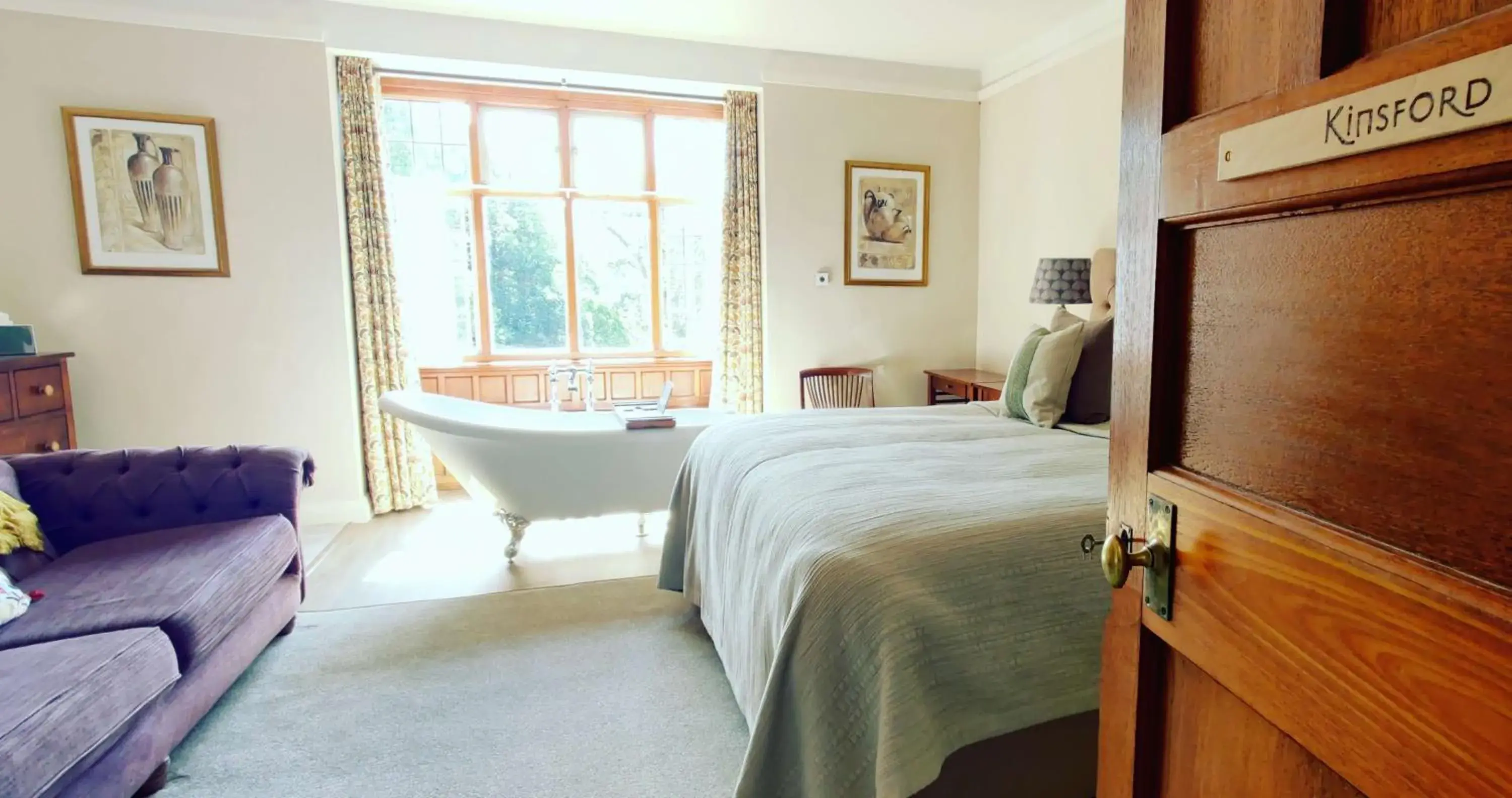 Deluxe Double Room with Bath in Luxury Bed And Breakfast at Bossington Hall in Exmoor, Somerset Deluxe Double Room with Bath in Luxury Bed And Breakfast at Bossington Hall in Exmoor, Somerset