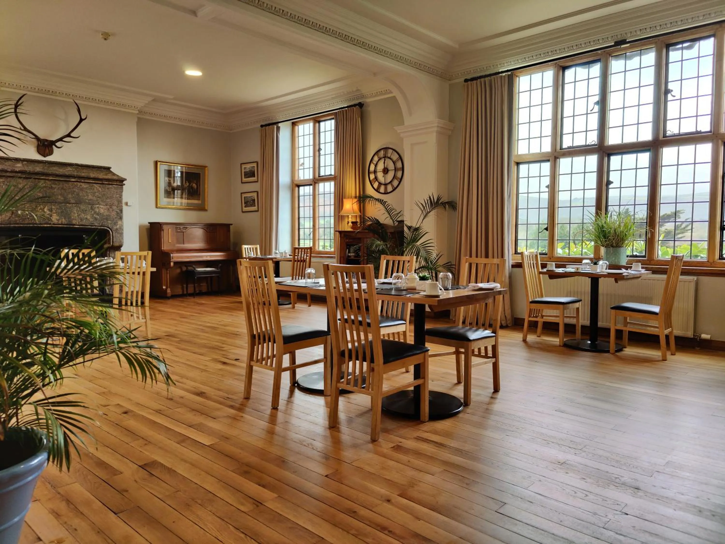 Dining area in Luxury Bed And Breakfast at Bossington Hall in Exmoor, Somerset