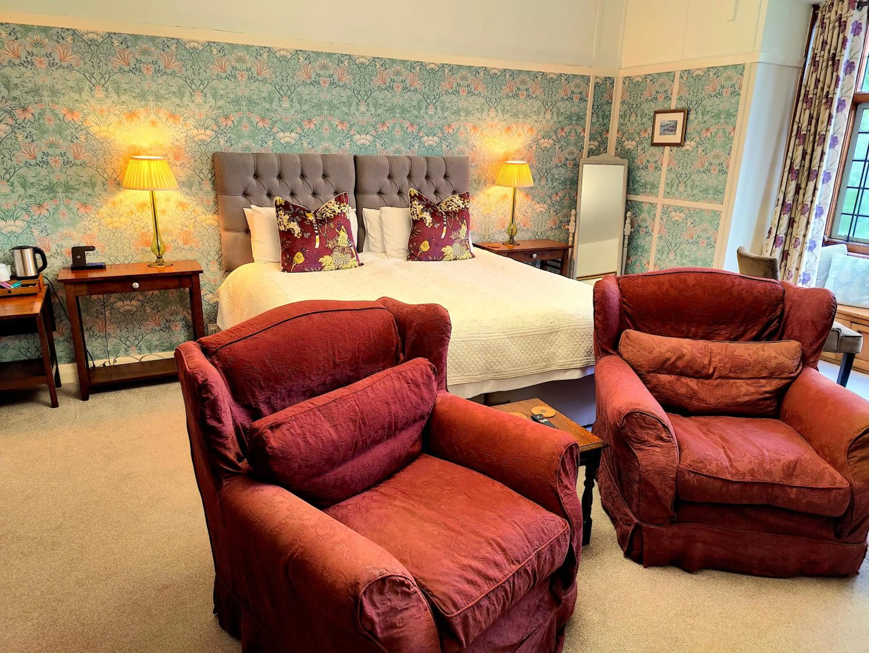 Bed in Luxury Bed And Breakfast at Bossington Hall in Exmoor, Somerset