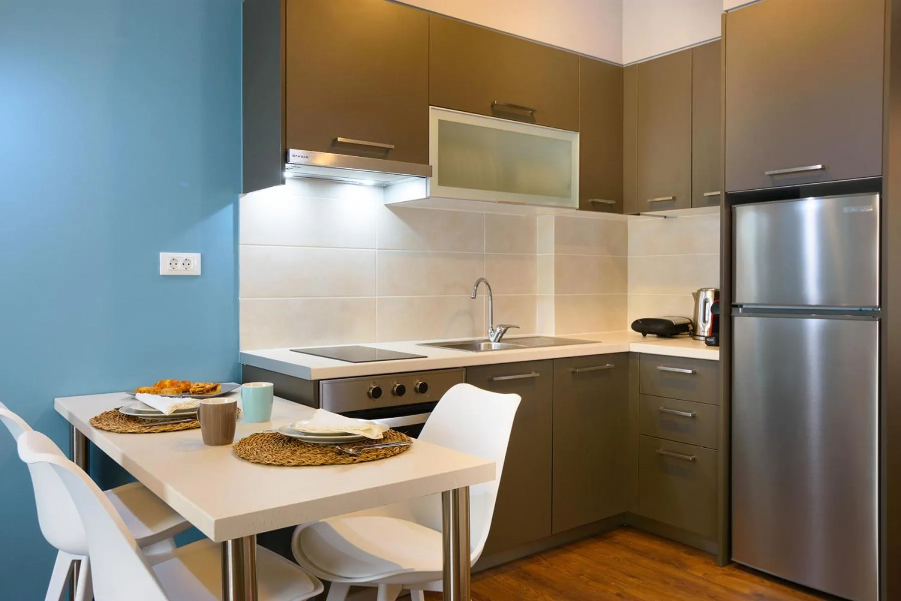 Kitchen or kitchenette in Elounda Colour Apartments