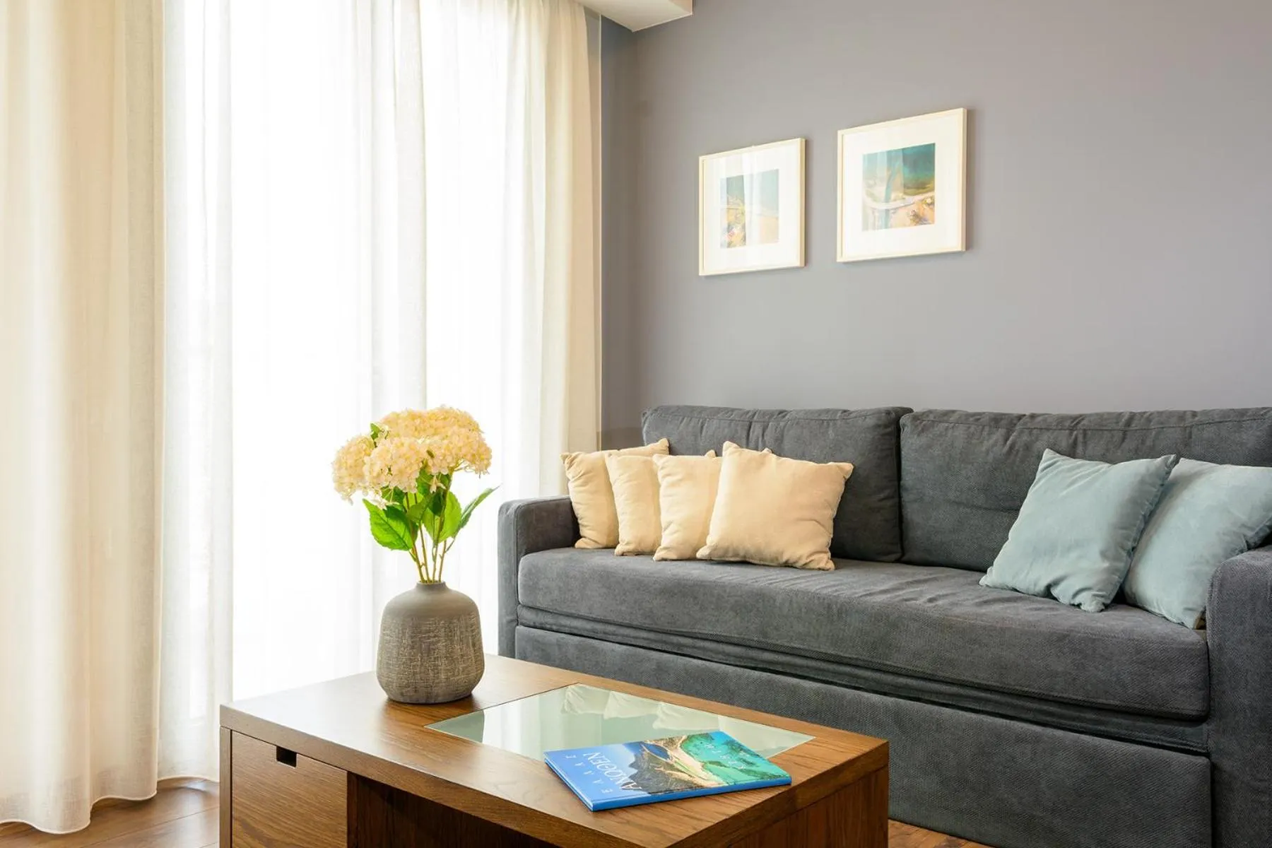 Seating area in Elounda Colour Apartments