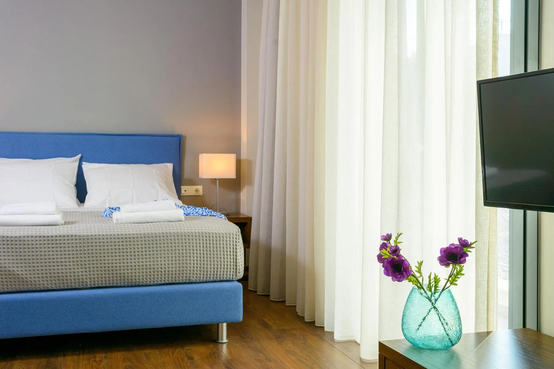 Bed in Elounda Colour Apartments