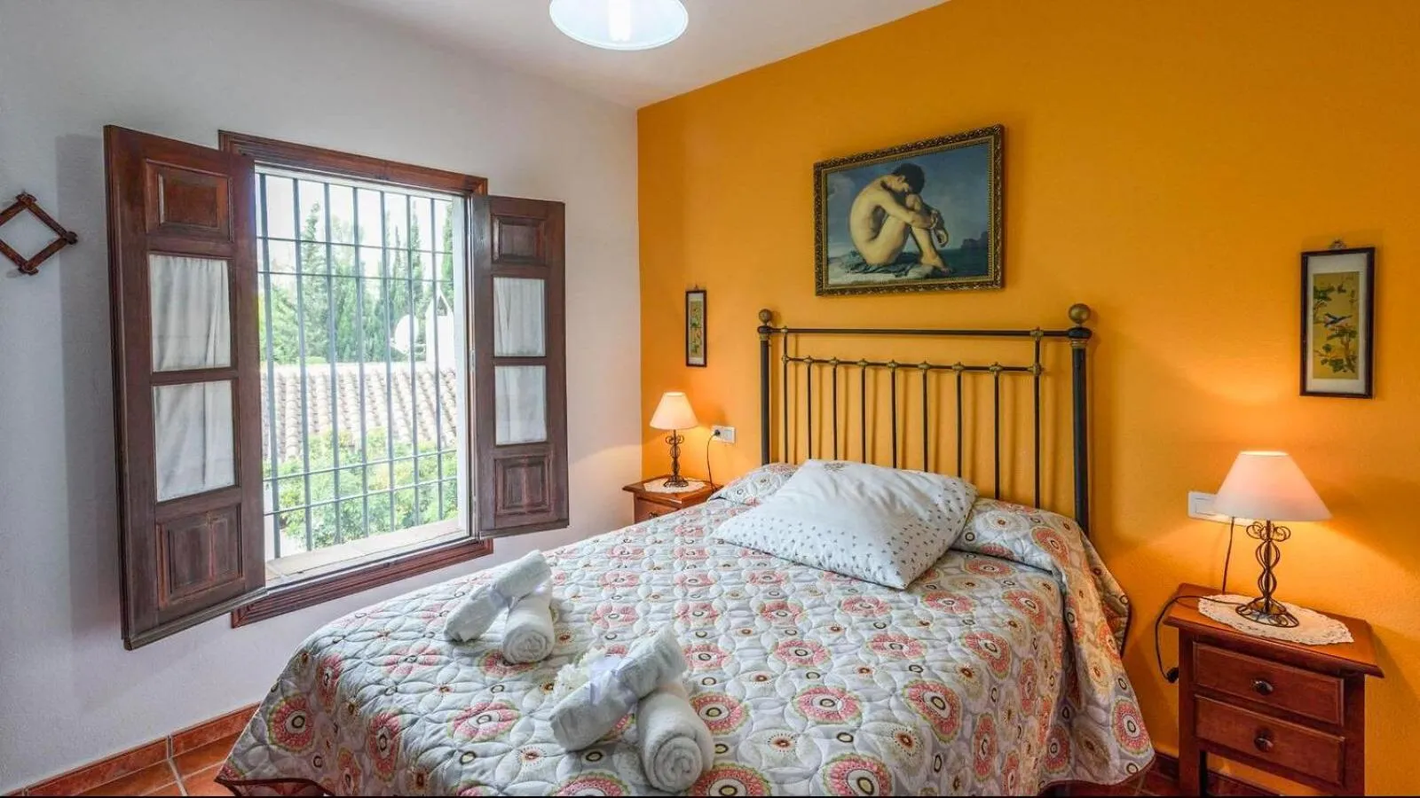 Bedroom, Bed in Casa La Vina del Arenal Pizarra by Ruralidays