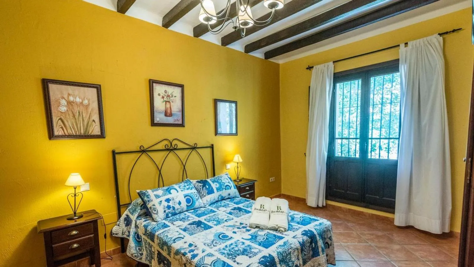 Bedroom, Bed in Villa Lagar Martinez Malaga by Ruralidays