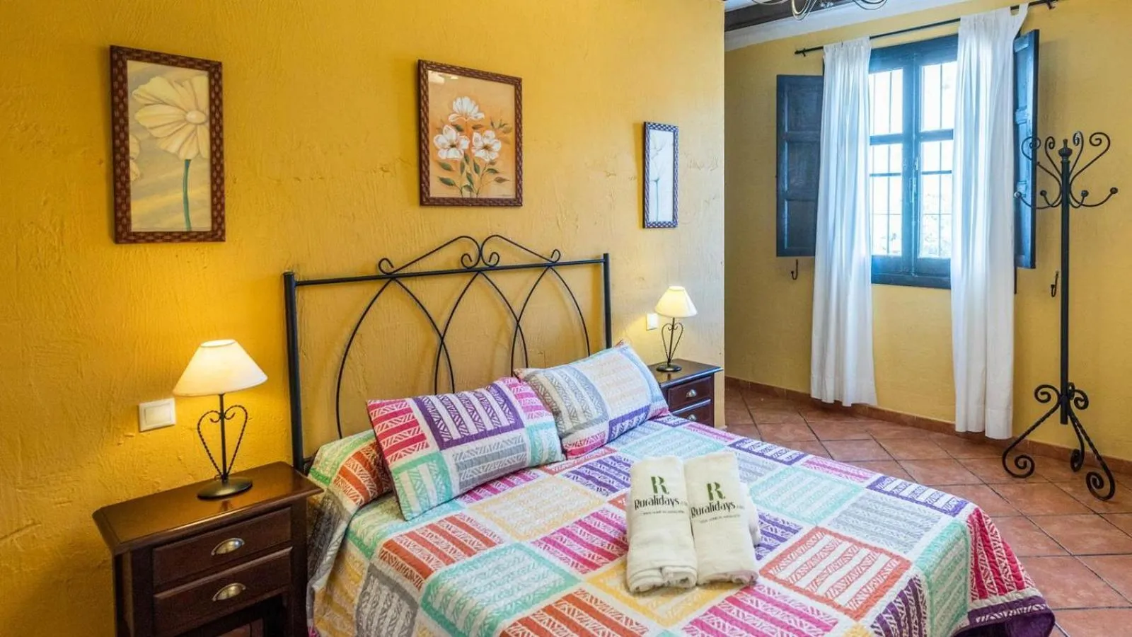 Bedroom, Bed in Villa Lagar Martinez Malaga by Ruralidays