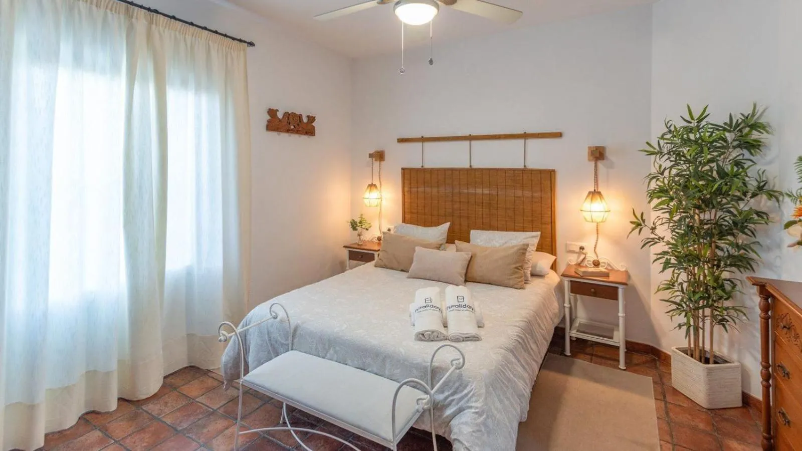 Bedroom, Bed in Casa Paraiso Tropical Torrox by Ruralidays