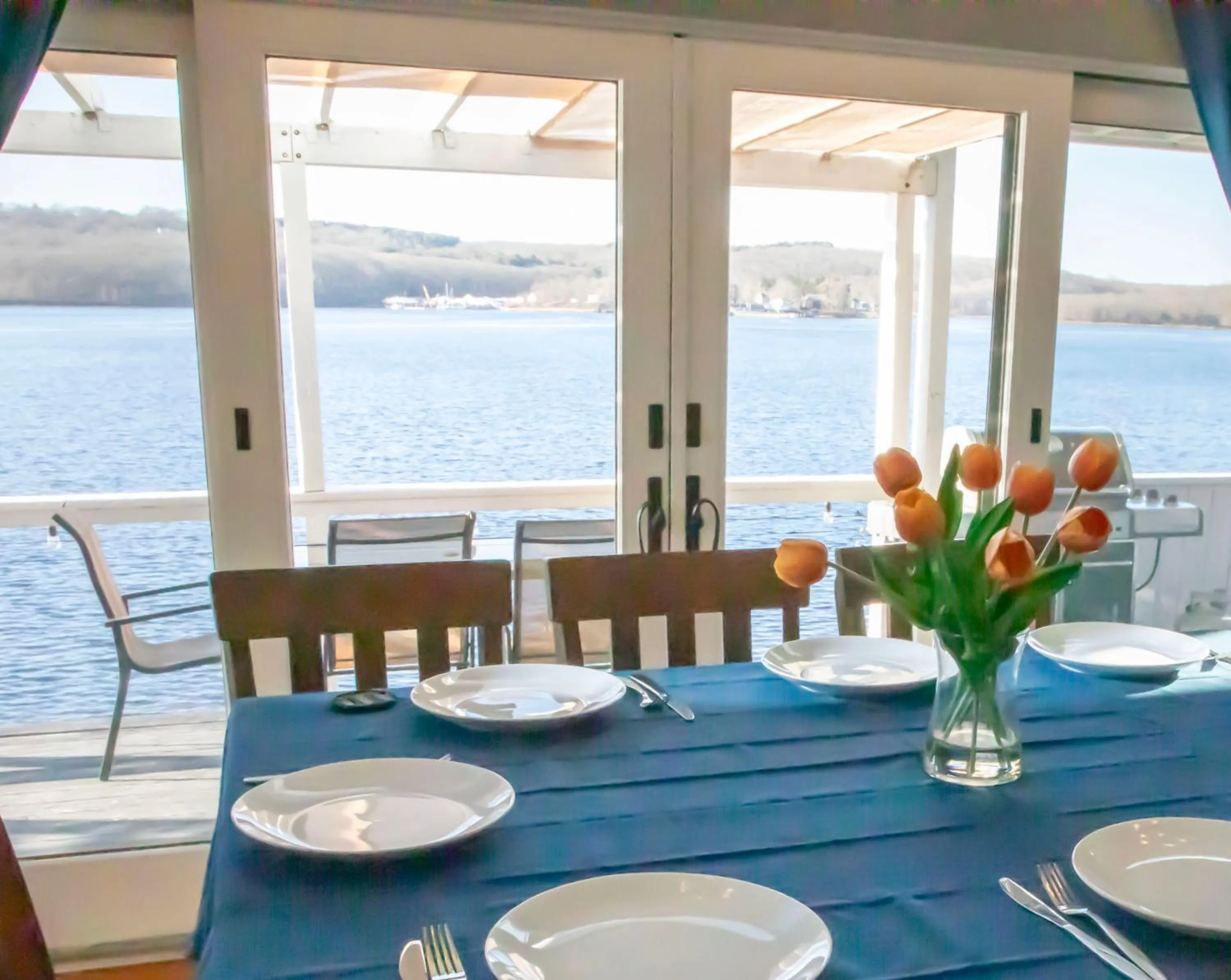Dining area in Riverfront Home with a View!