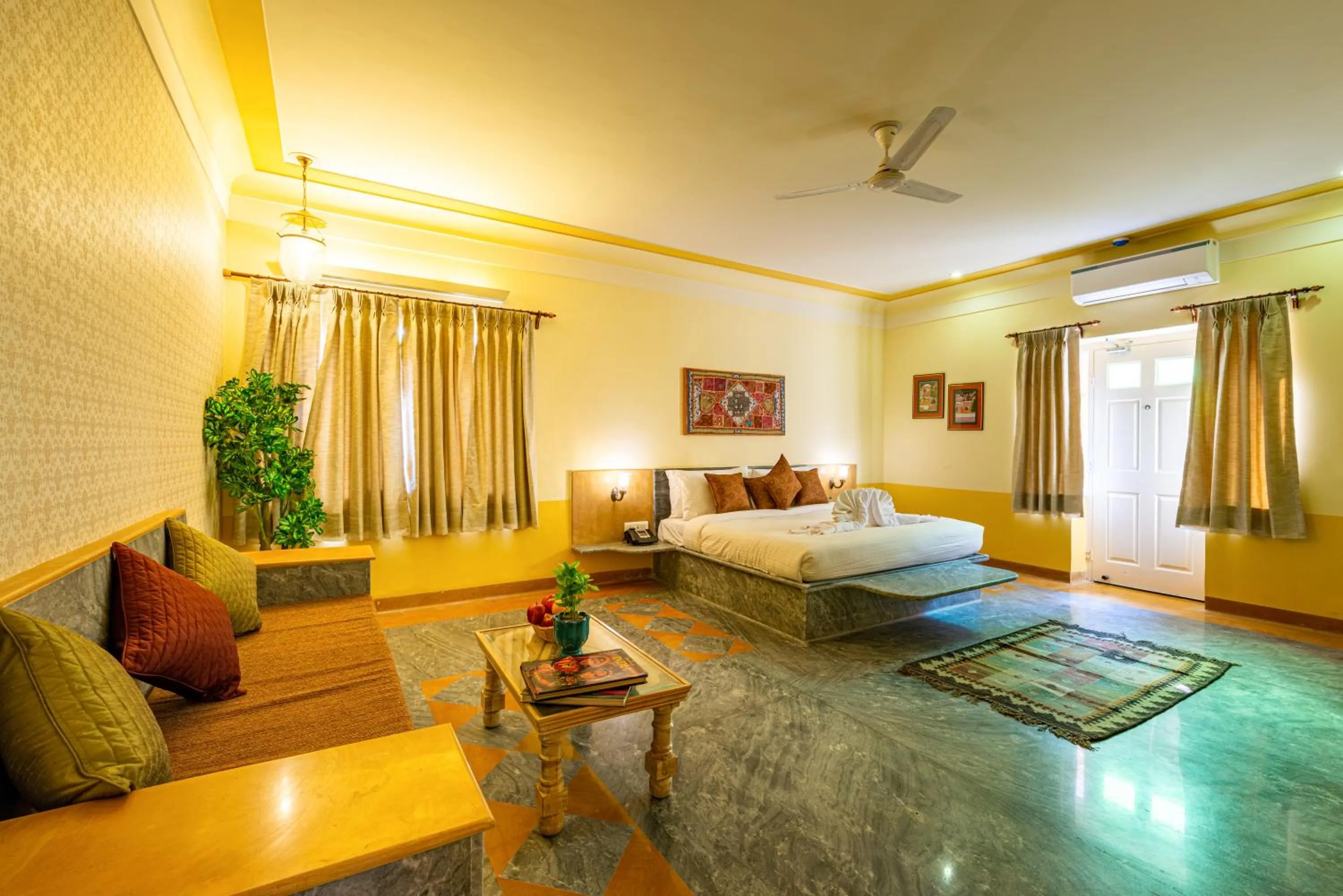 Living room, Bed in Anand Bagh Resort & Spa by Ananta