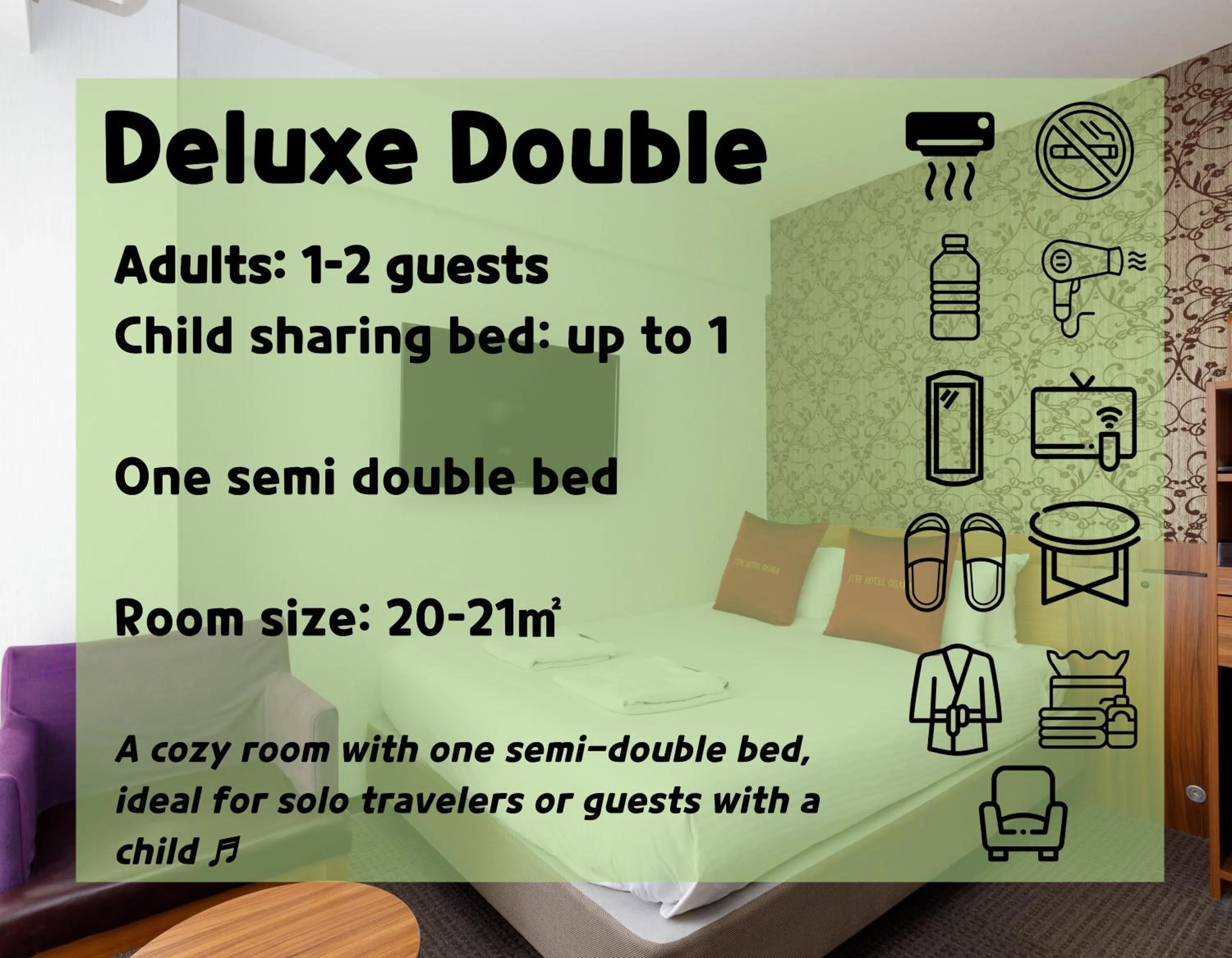 Bed in Five Hotel Osaka