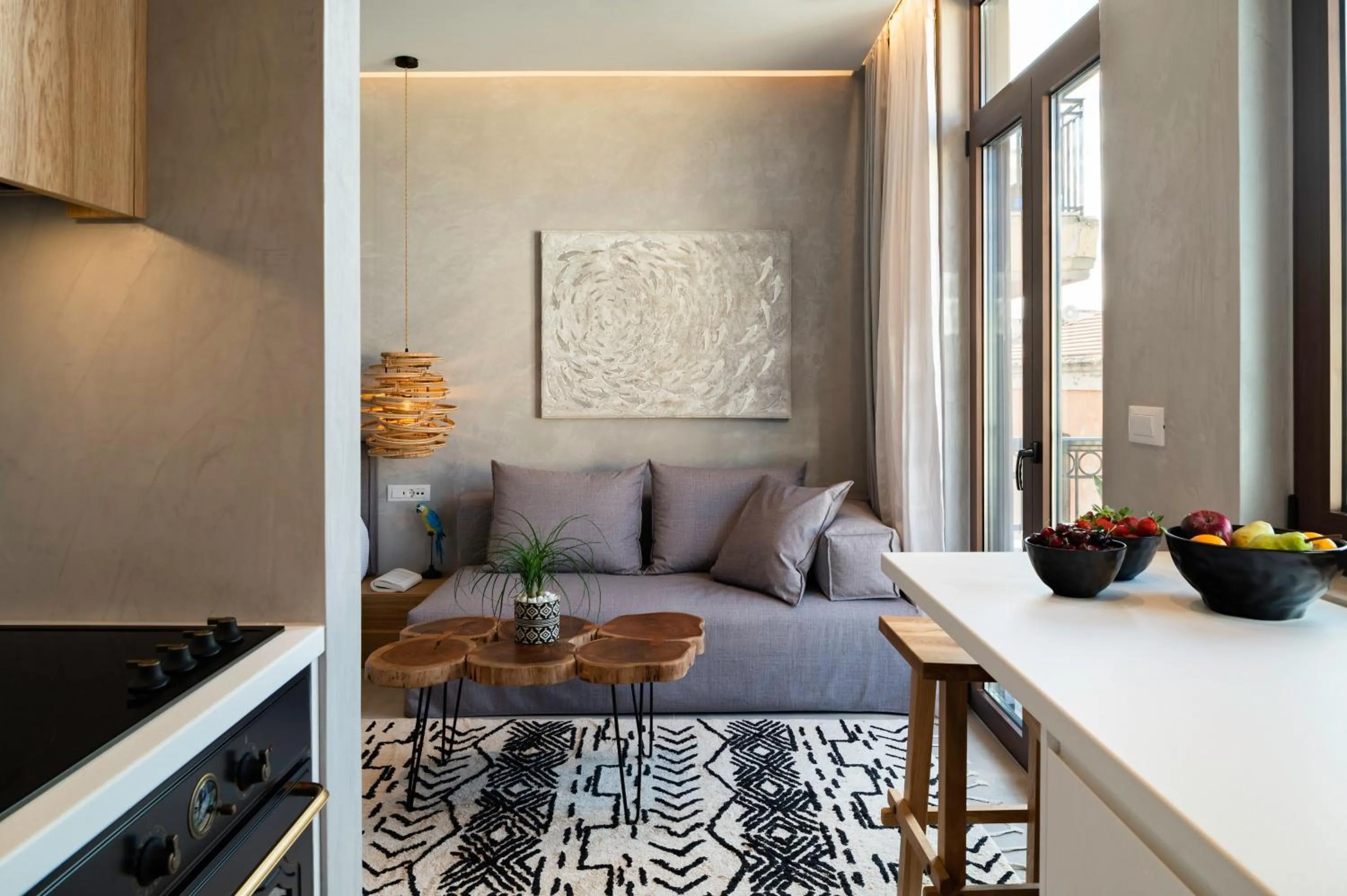 Seating area in Petalo Suites