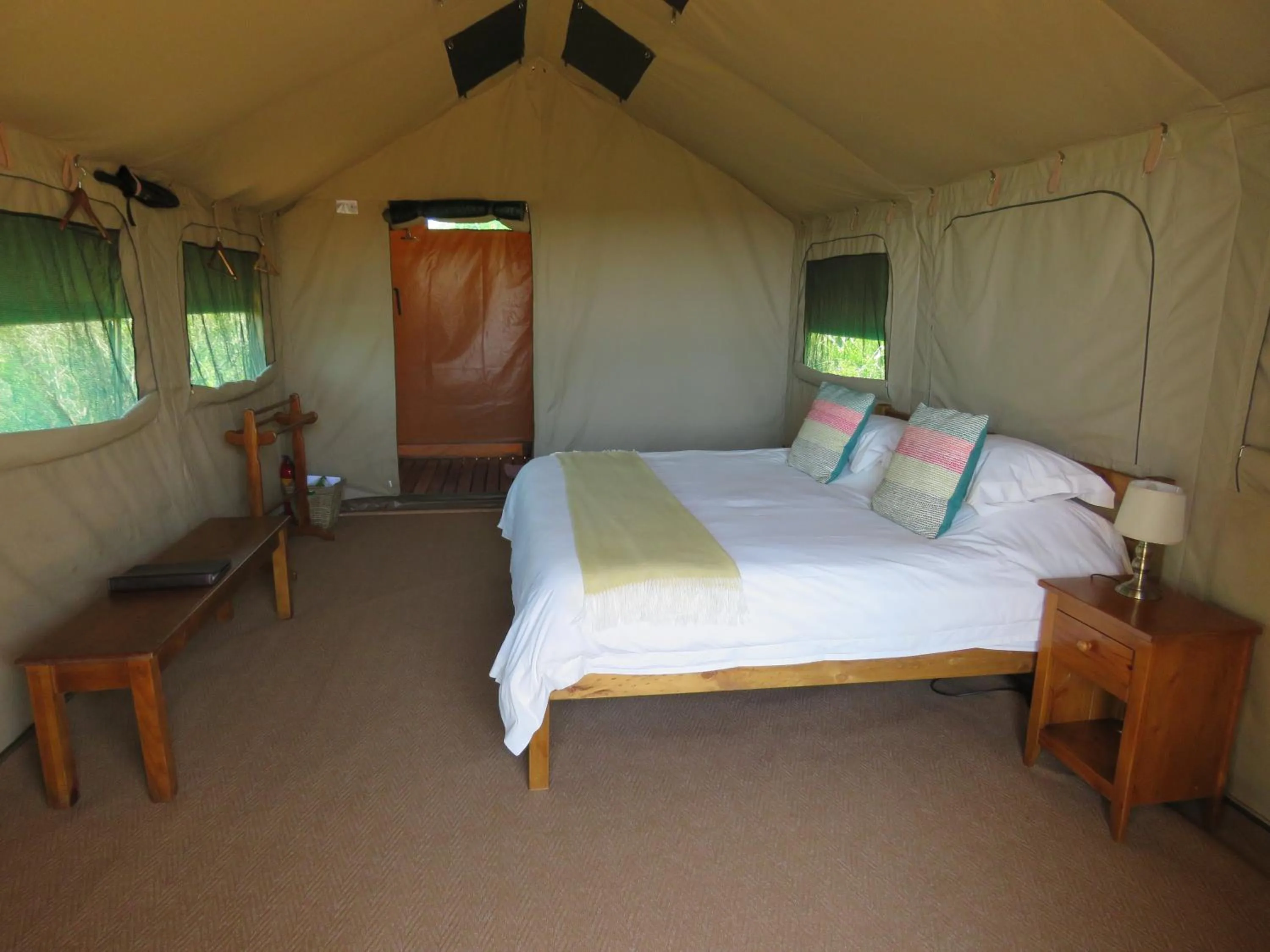 Bed in Woodbury Tented Camp – Amakhala Game Reserve