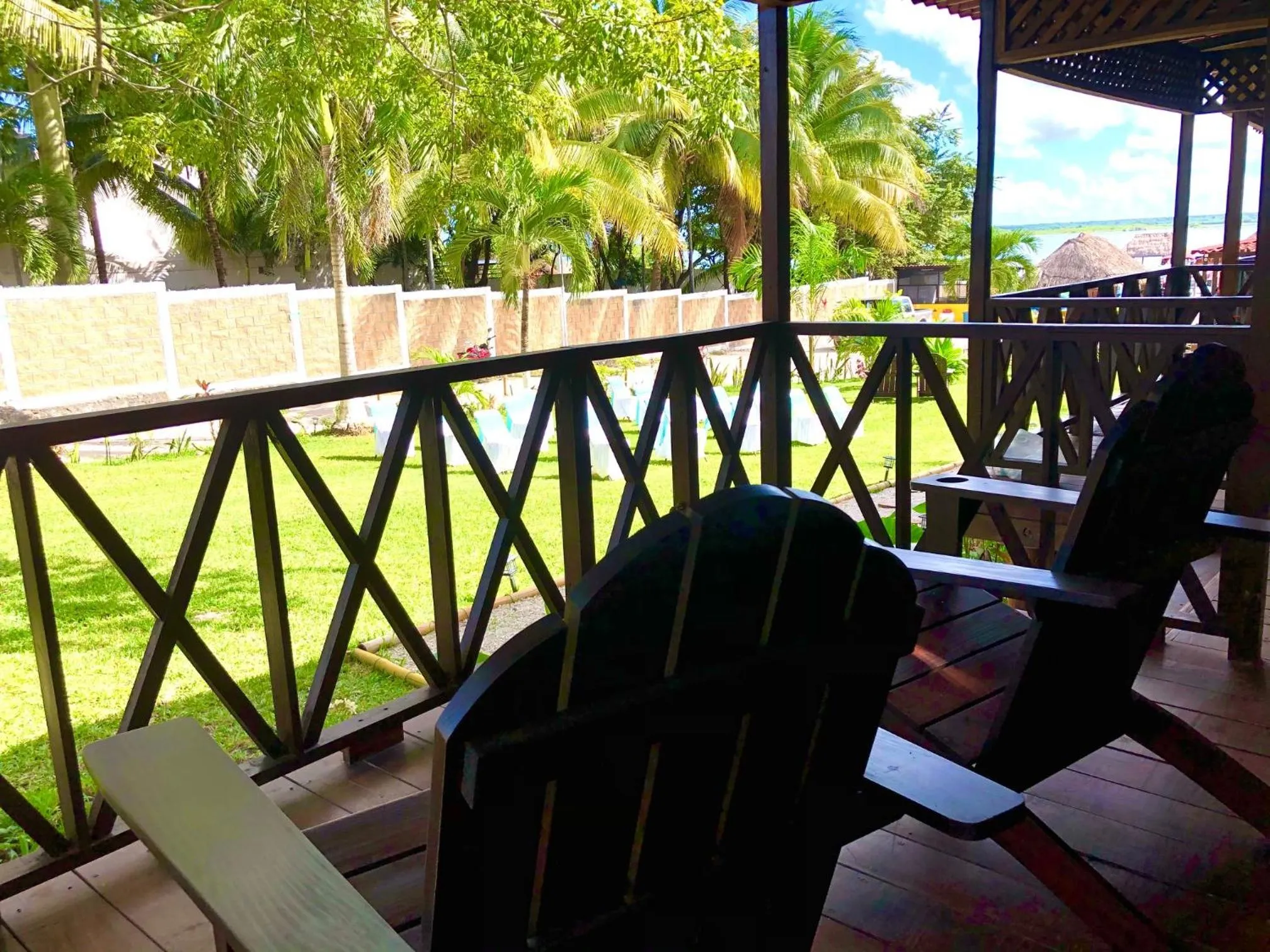 Garden view in Papitos Bacalar Hotel and Marina