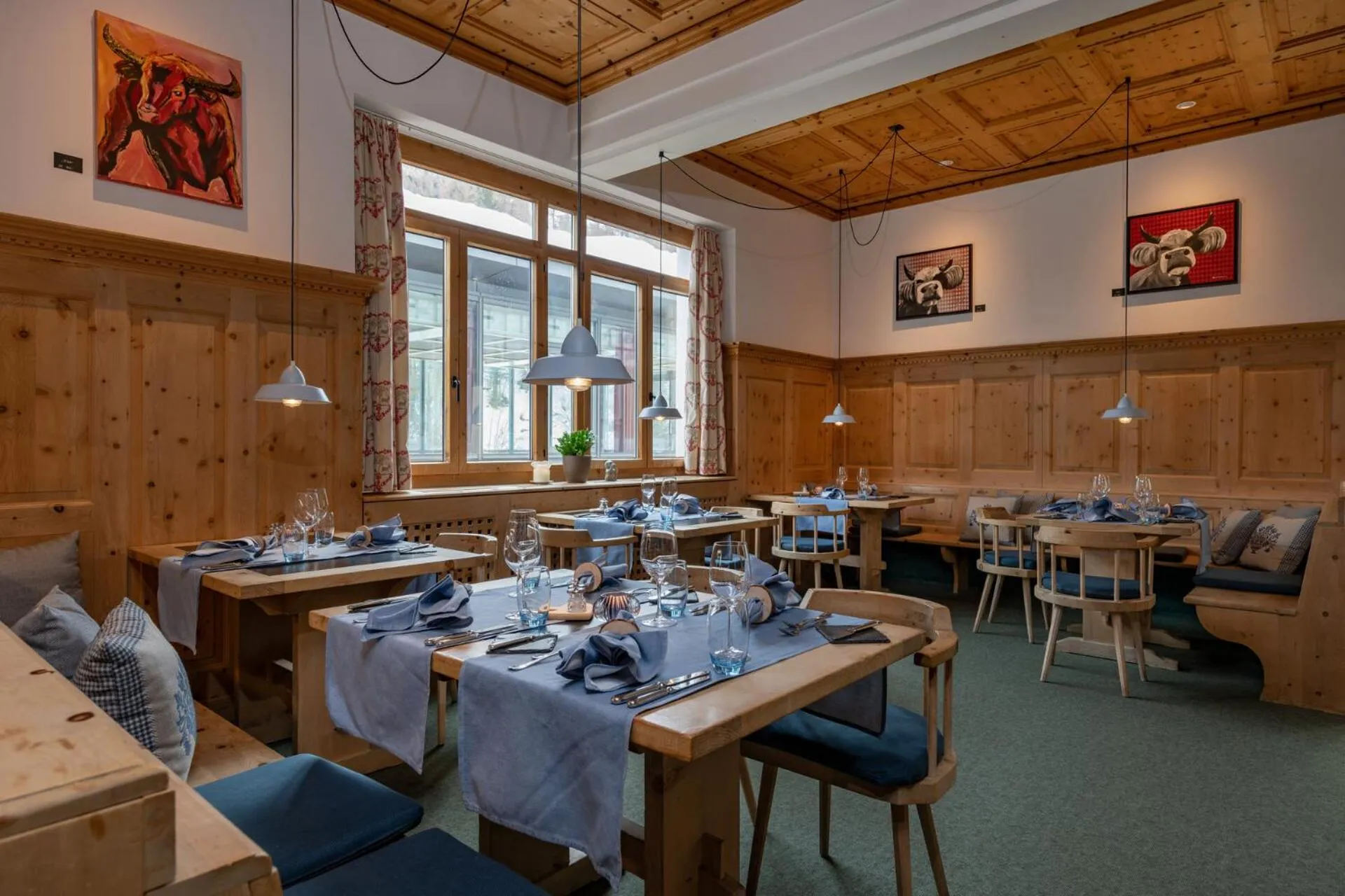 Restaurant/places to eat in Hotel Schweizerhof Sils Maria, a Faern Collection Hotel