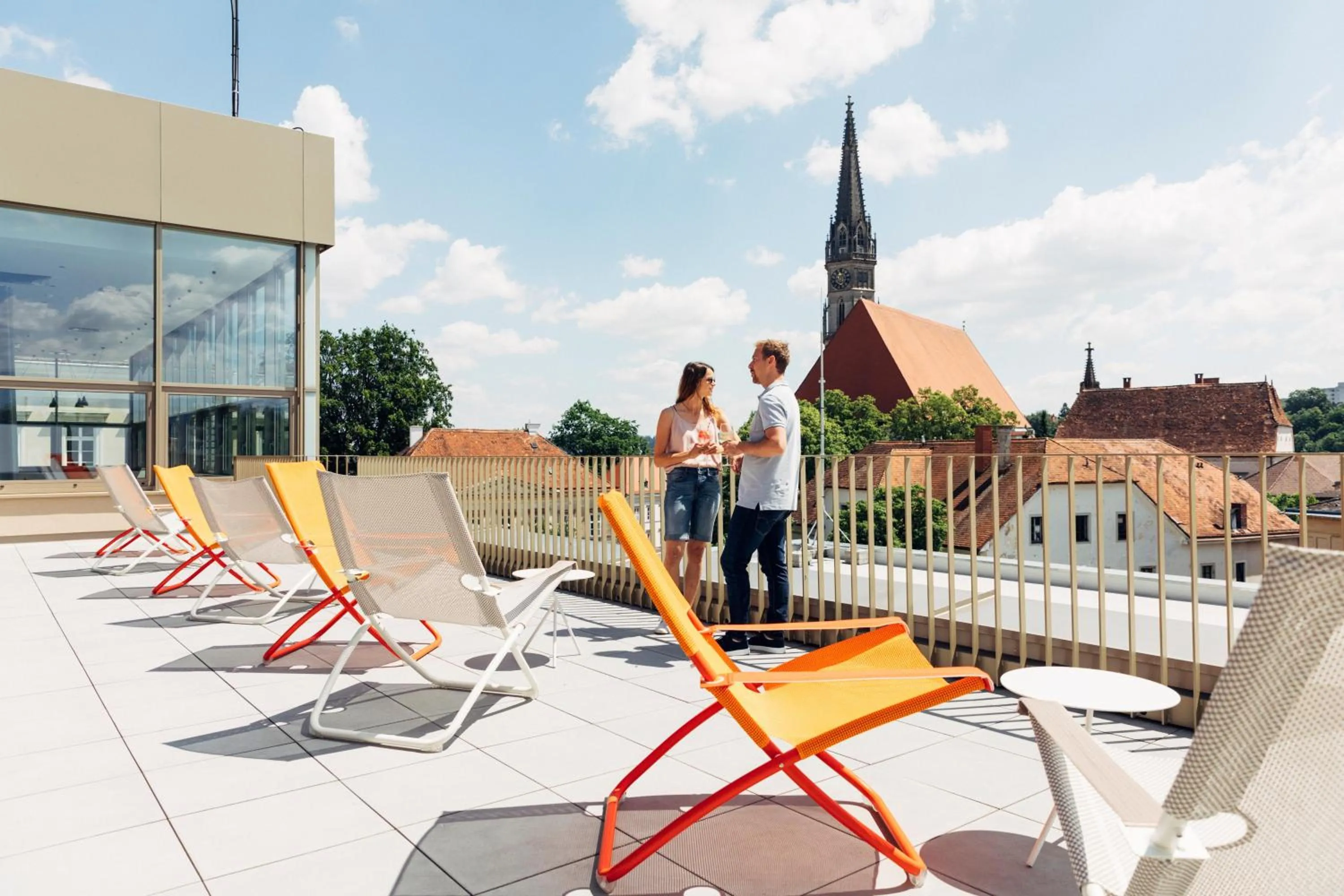 Balcony/Terrace in harry's home Steyr hotel & apartments
