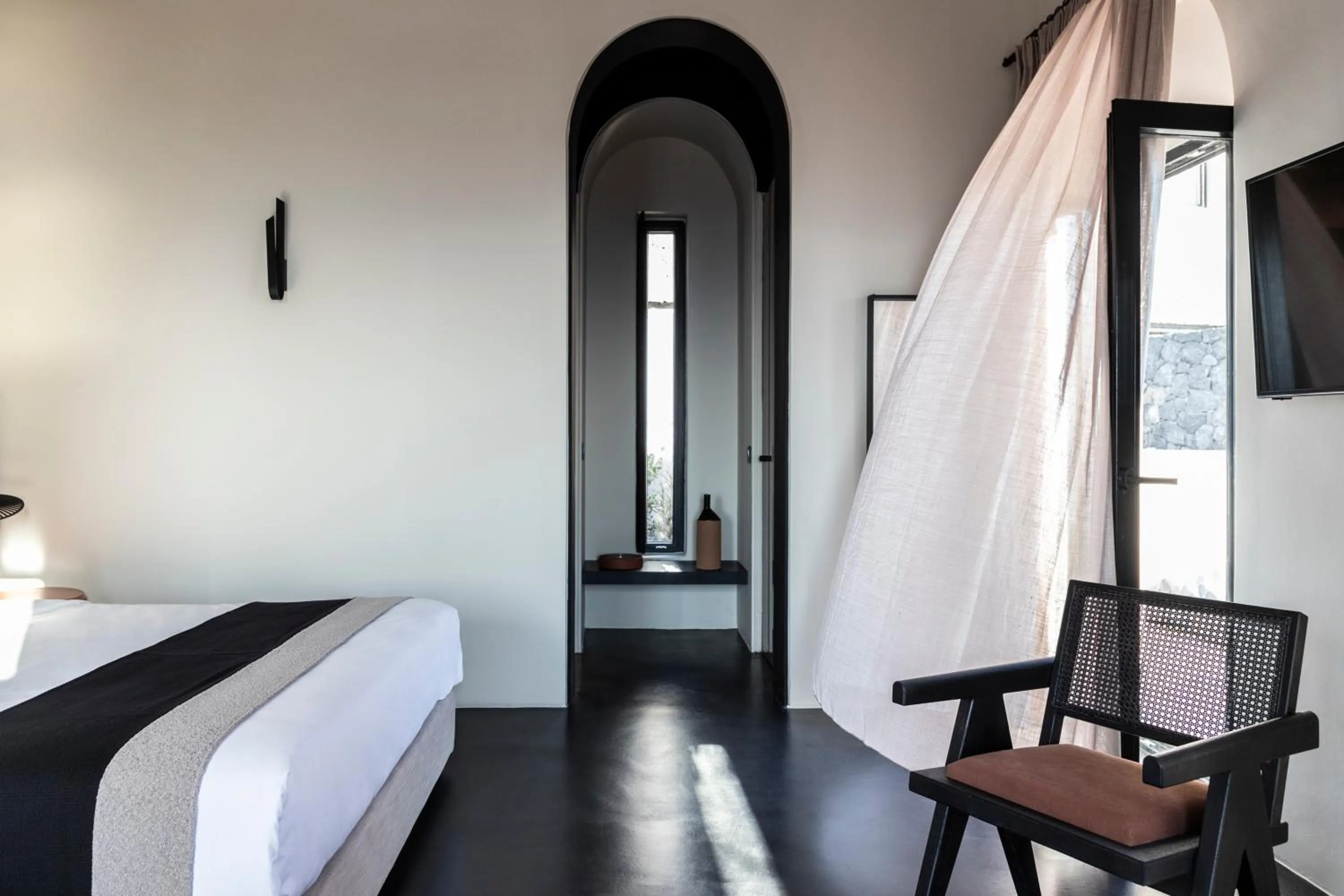 Bedroom, Bed in Nimbus Santorini