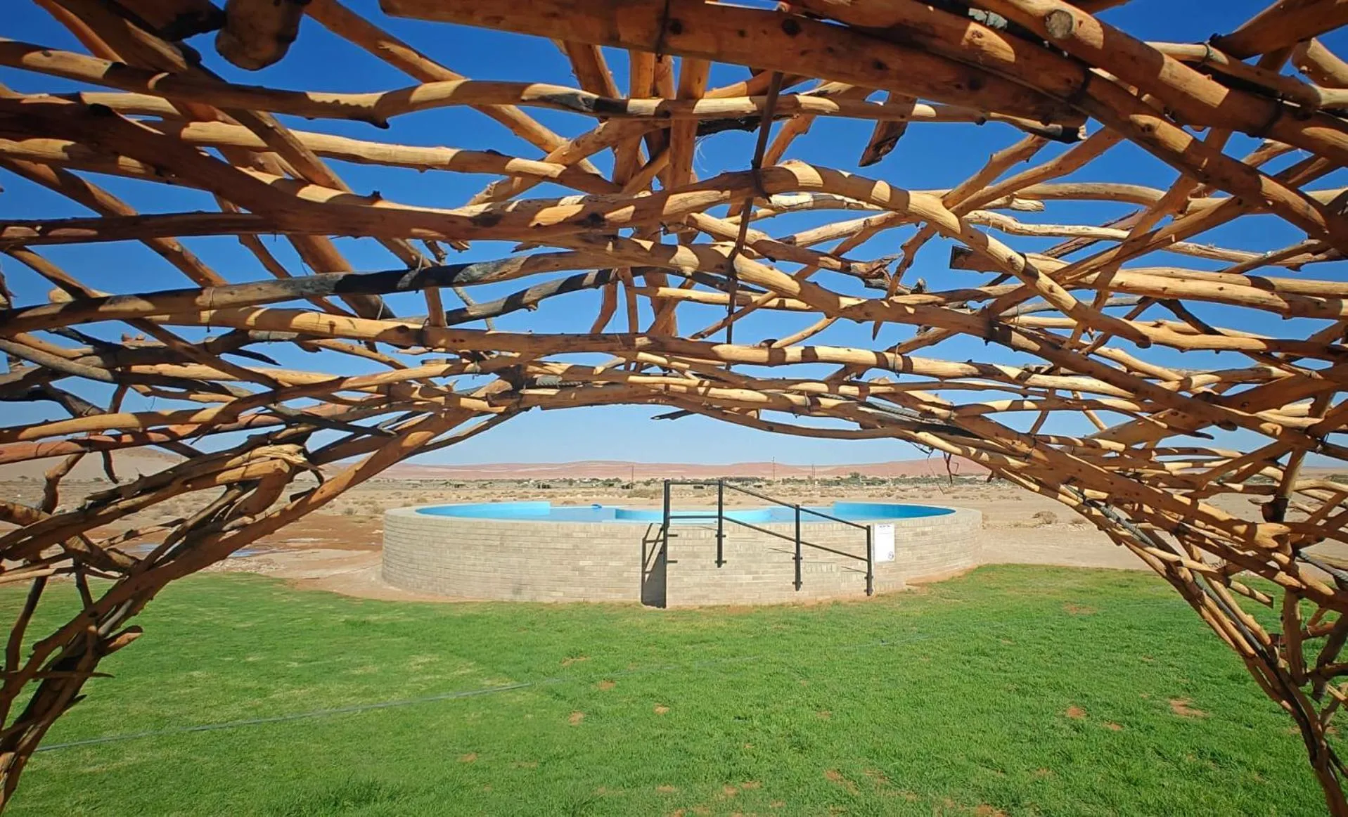 Pool view in Sossus Oasis Campsite