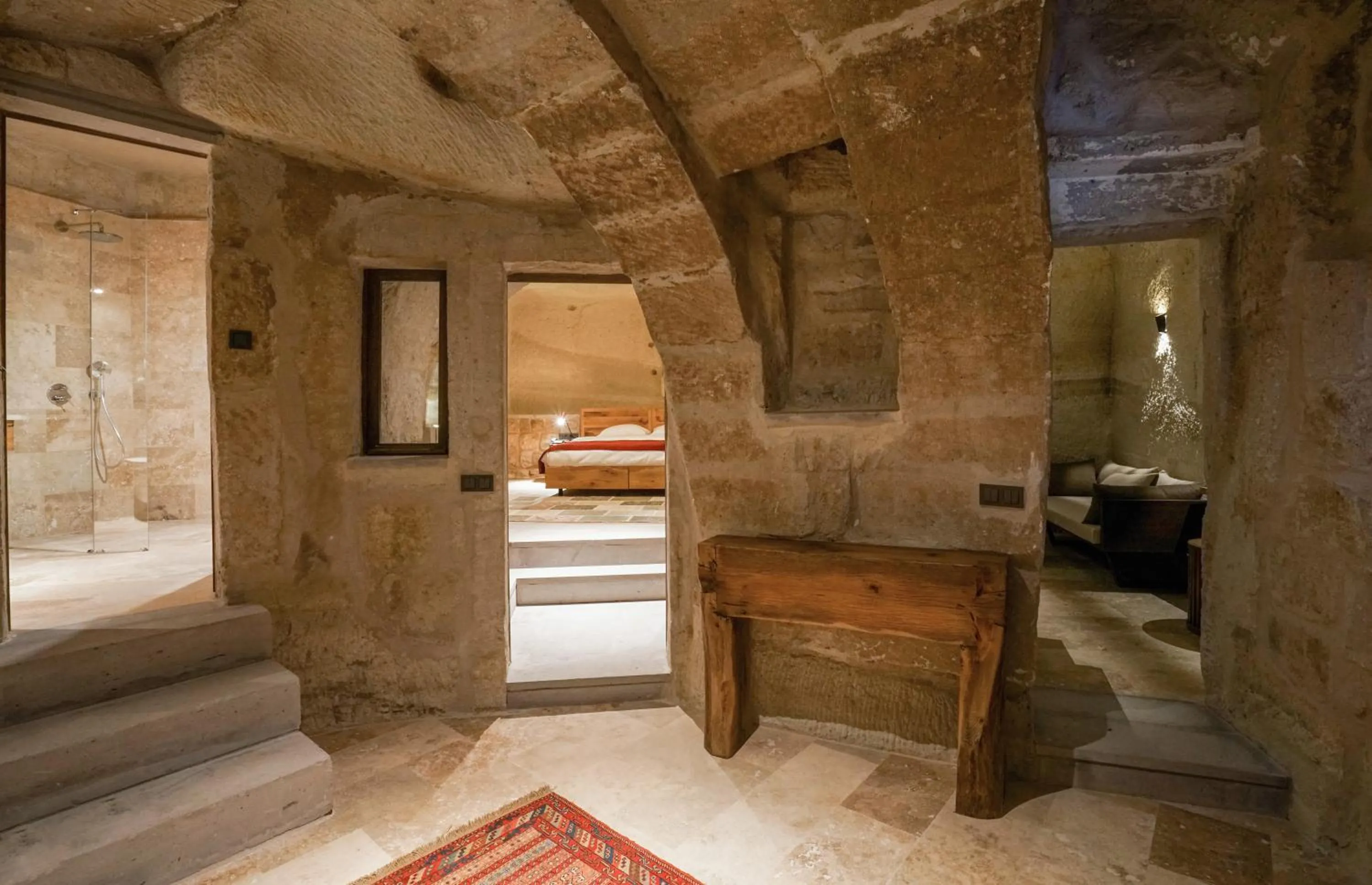 Toilet, Bed in Luvi Cave Hotel