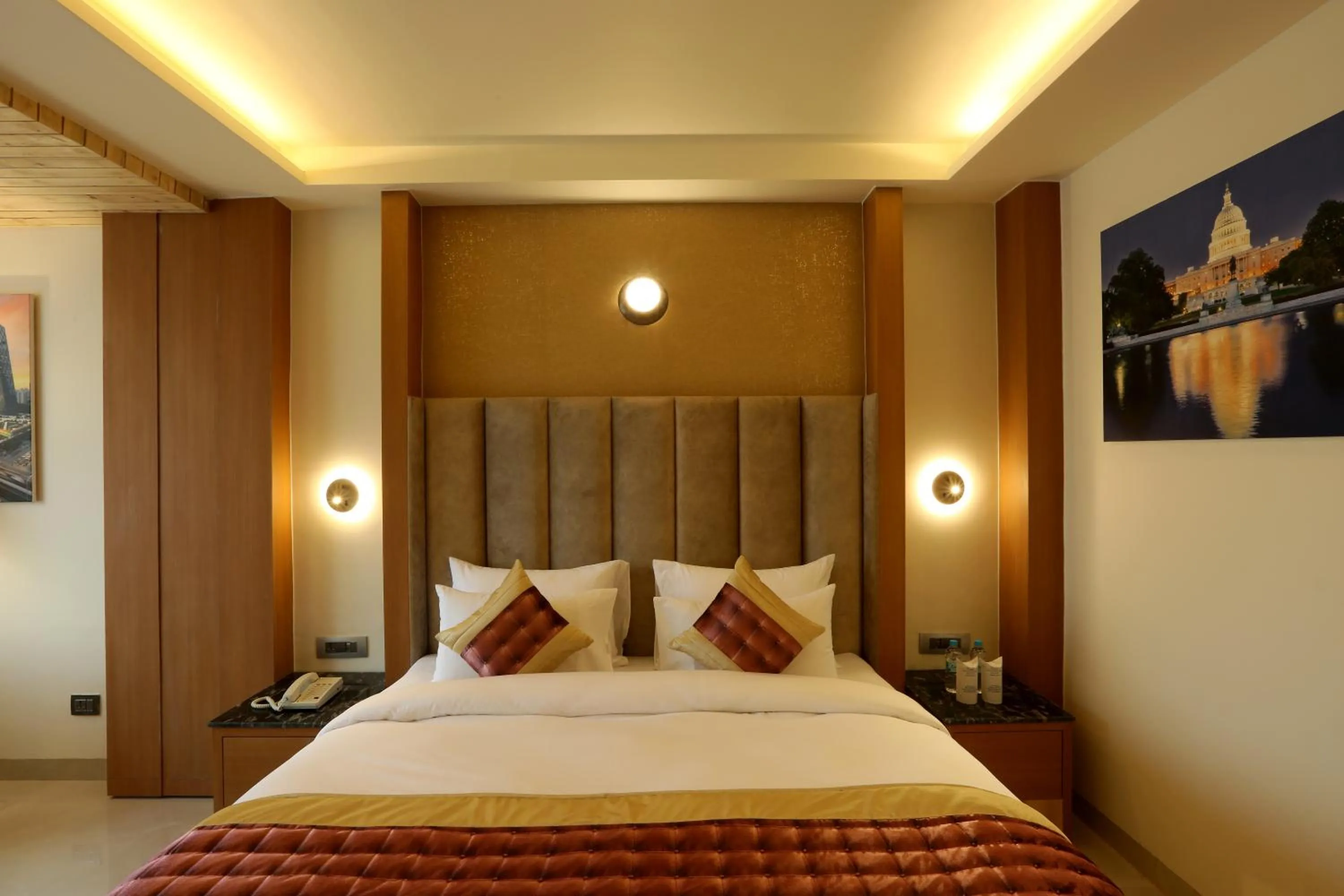 Bedroom, Bed in Hotel Omega - Gurgaon Central, Sec 45