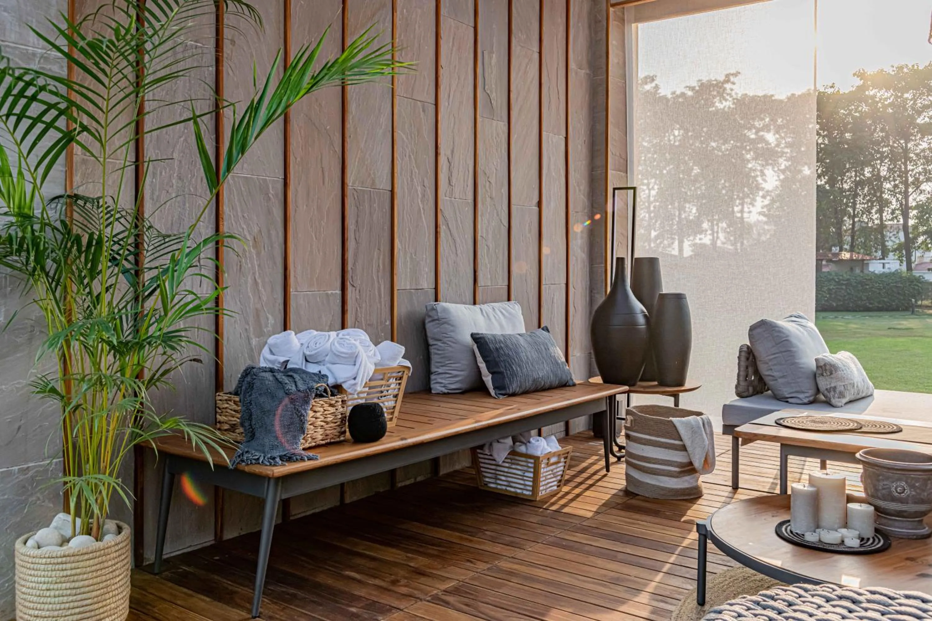 Seating area in Naturoville Wellness Resort Rishikesh - Surrounded by Nature, Rooted in Wellness