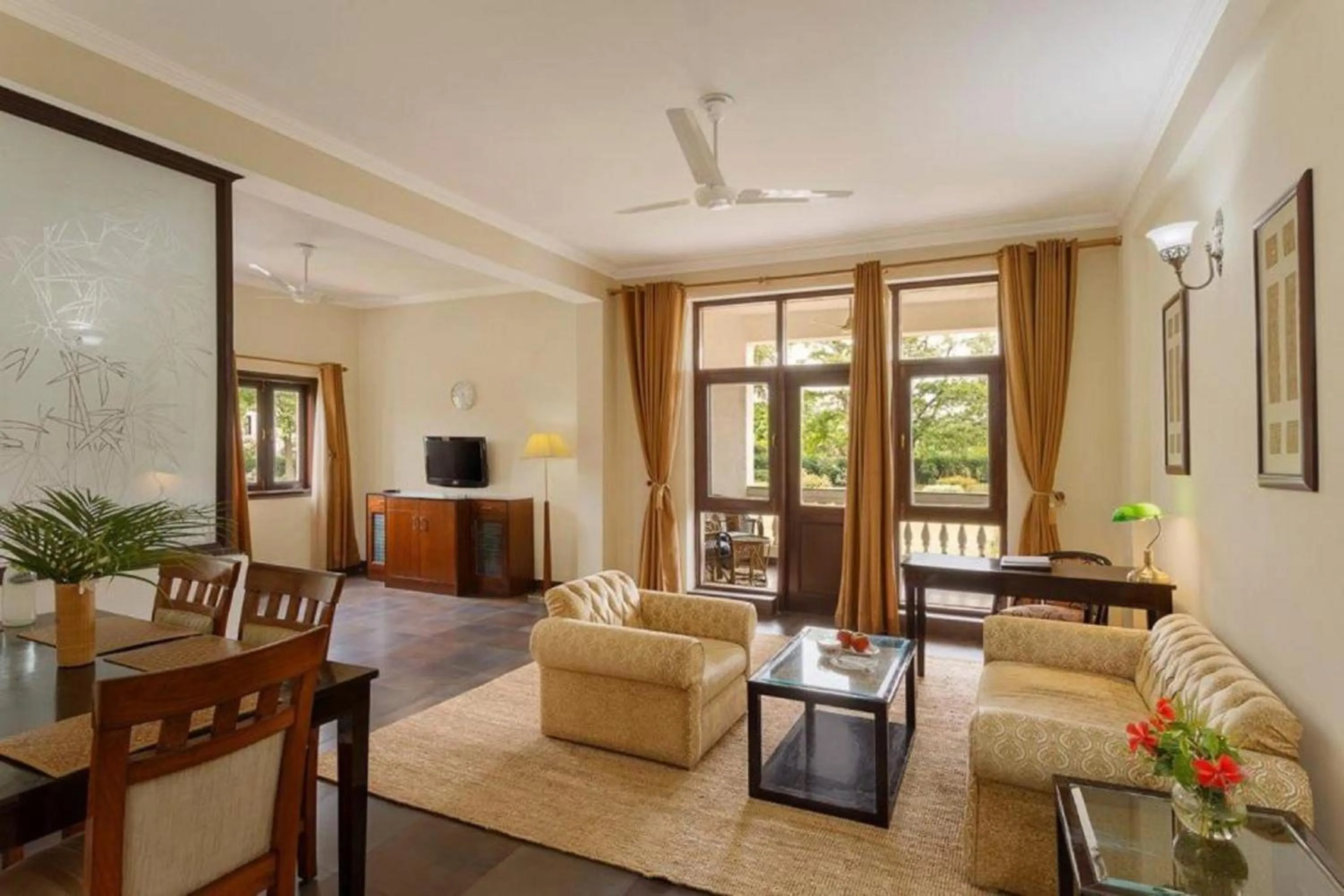 Living room in Naturoville Wellness Resort Rishikesh - Surrounded by Nature, Rooted in Wellness