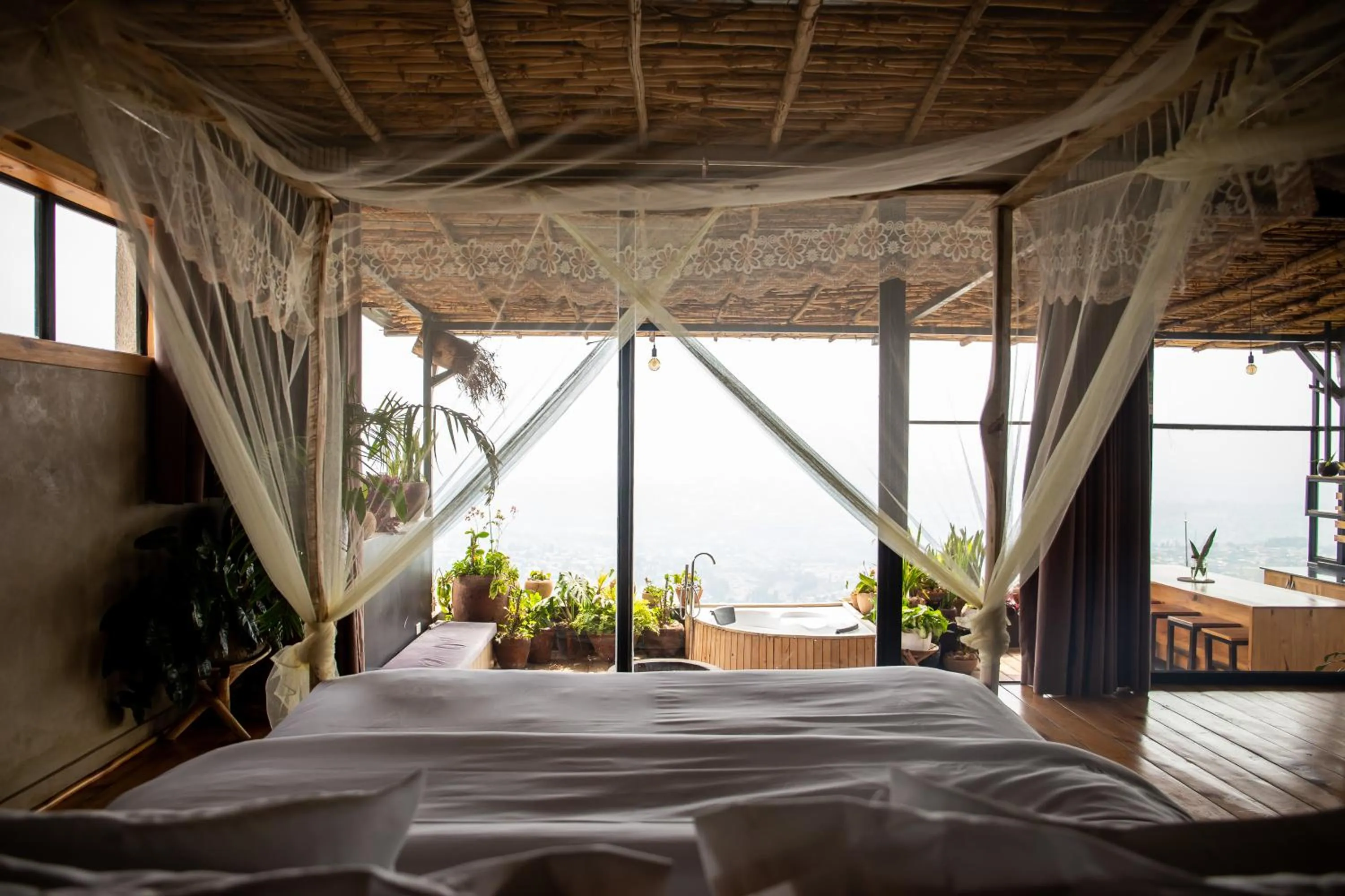 Bed in Eagle View Lodge - Kigali
