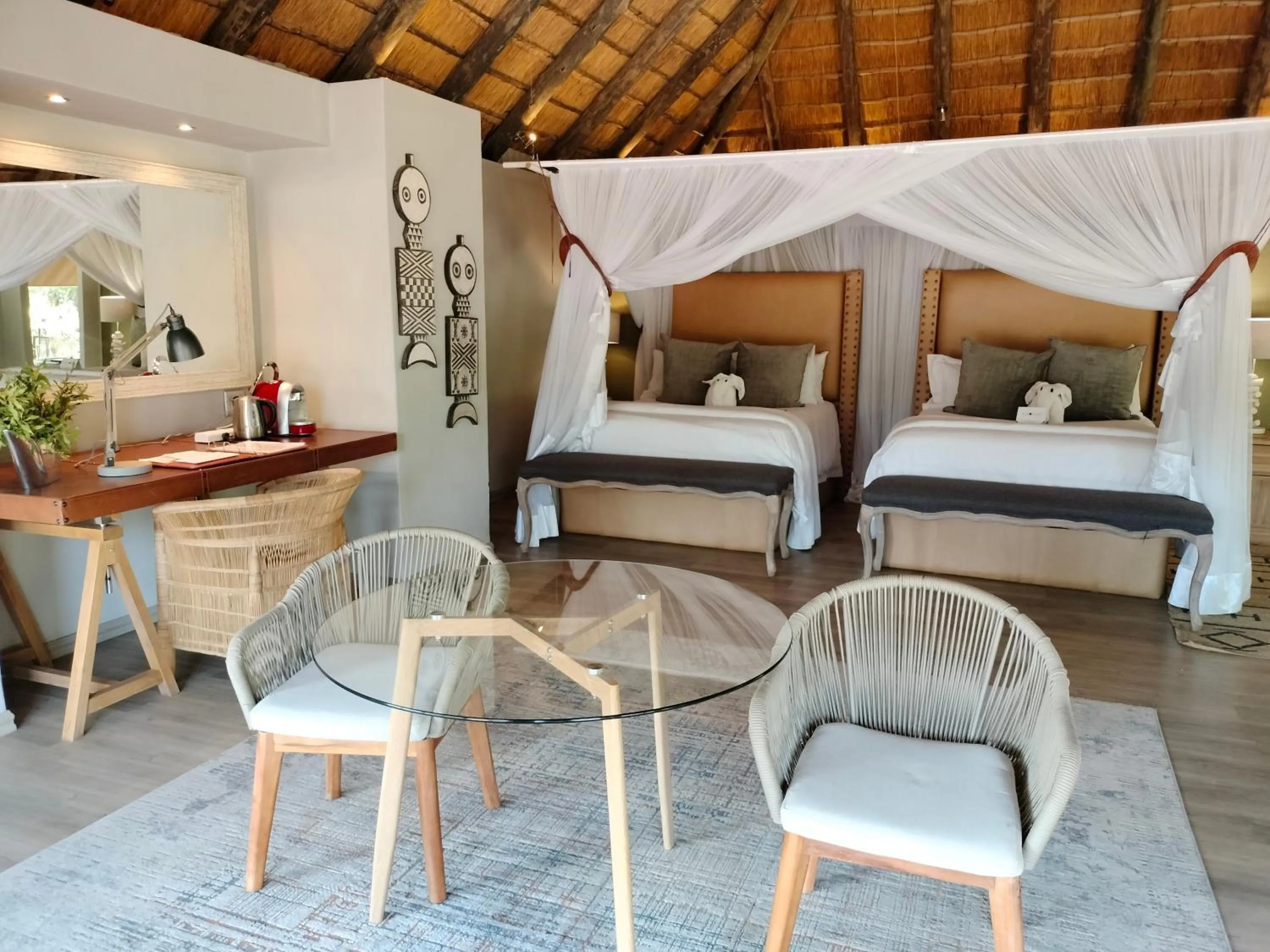 Bed in Karongwe River Lodge