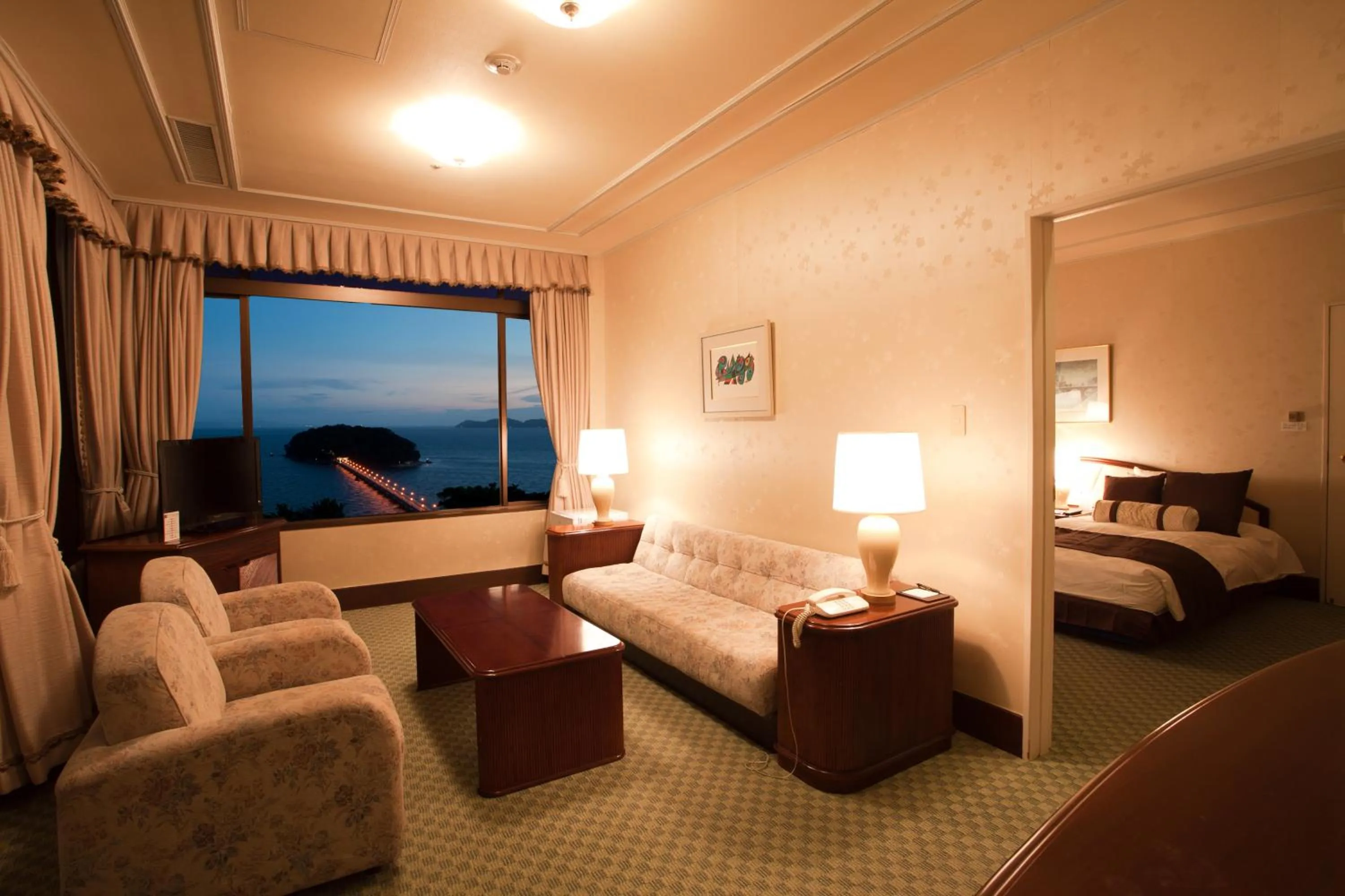 Living room, Bed in Gamagori Classic Hotel